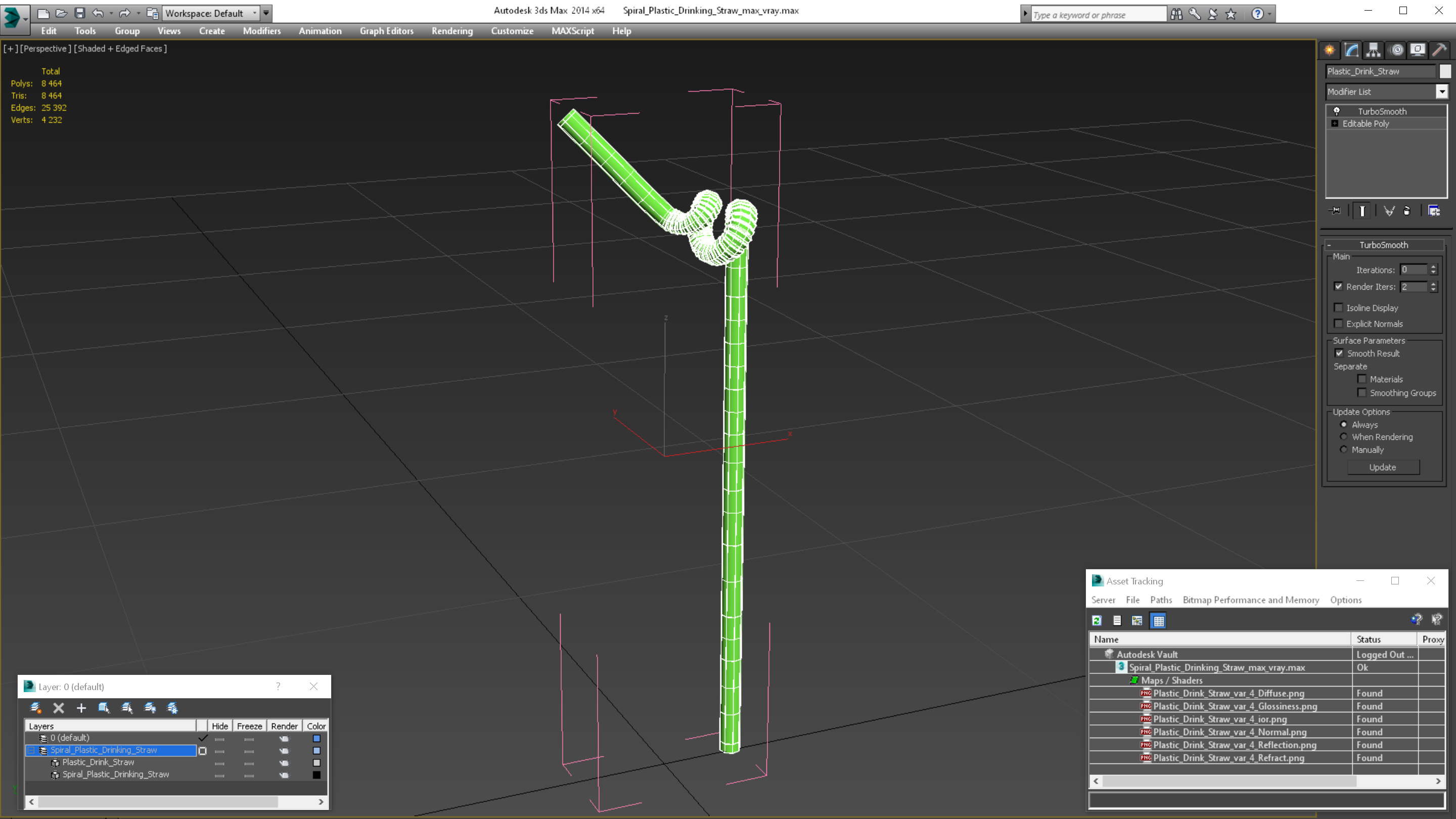 Spiral Plastic Drinking Straw 3D model