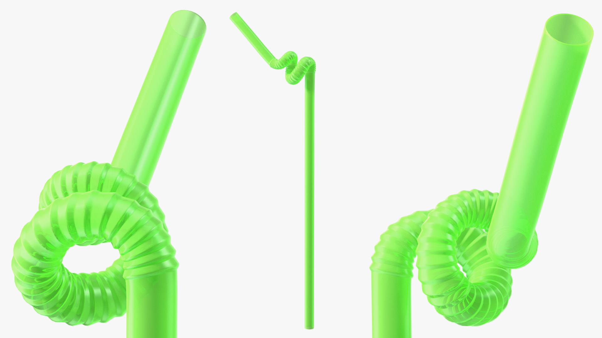 Spiral Plastic Drinking Straw 3D model