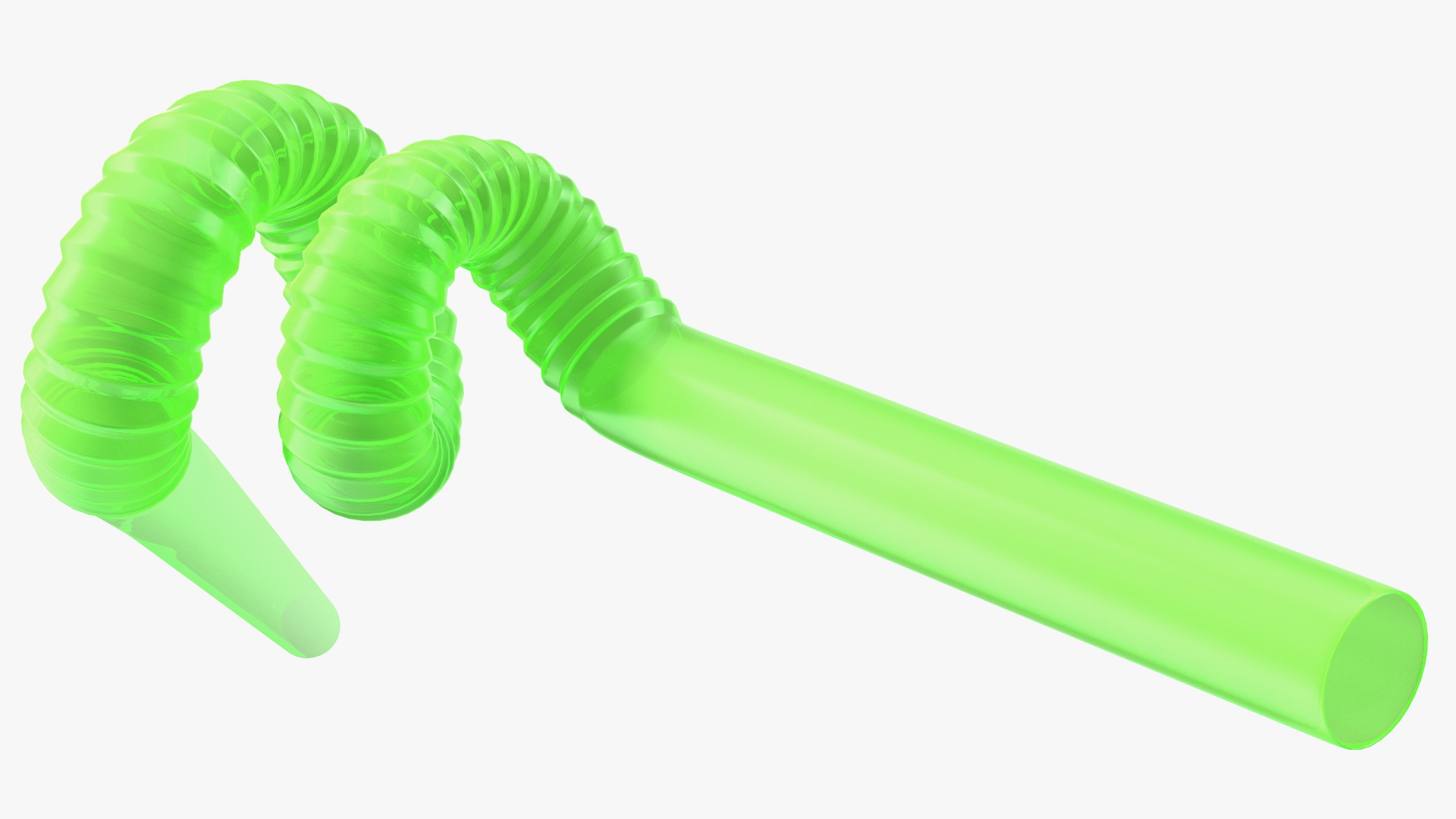 Spiral Plastic Drinking Straw 3D model