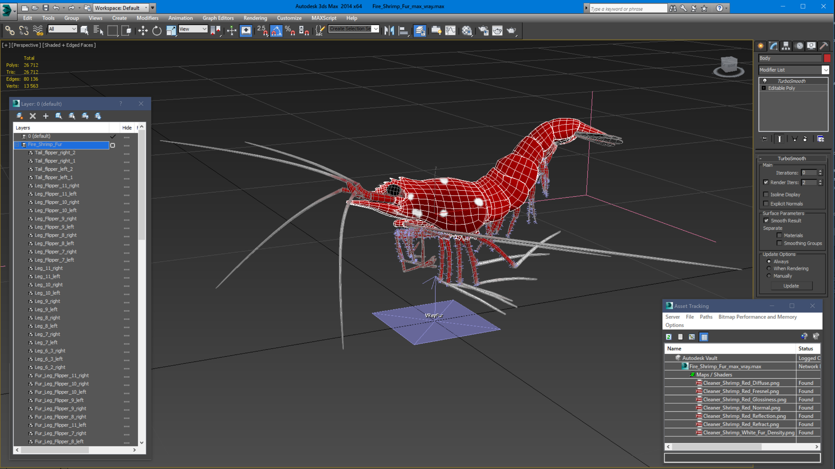 3D model Fire Shrimp Fur