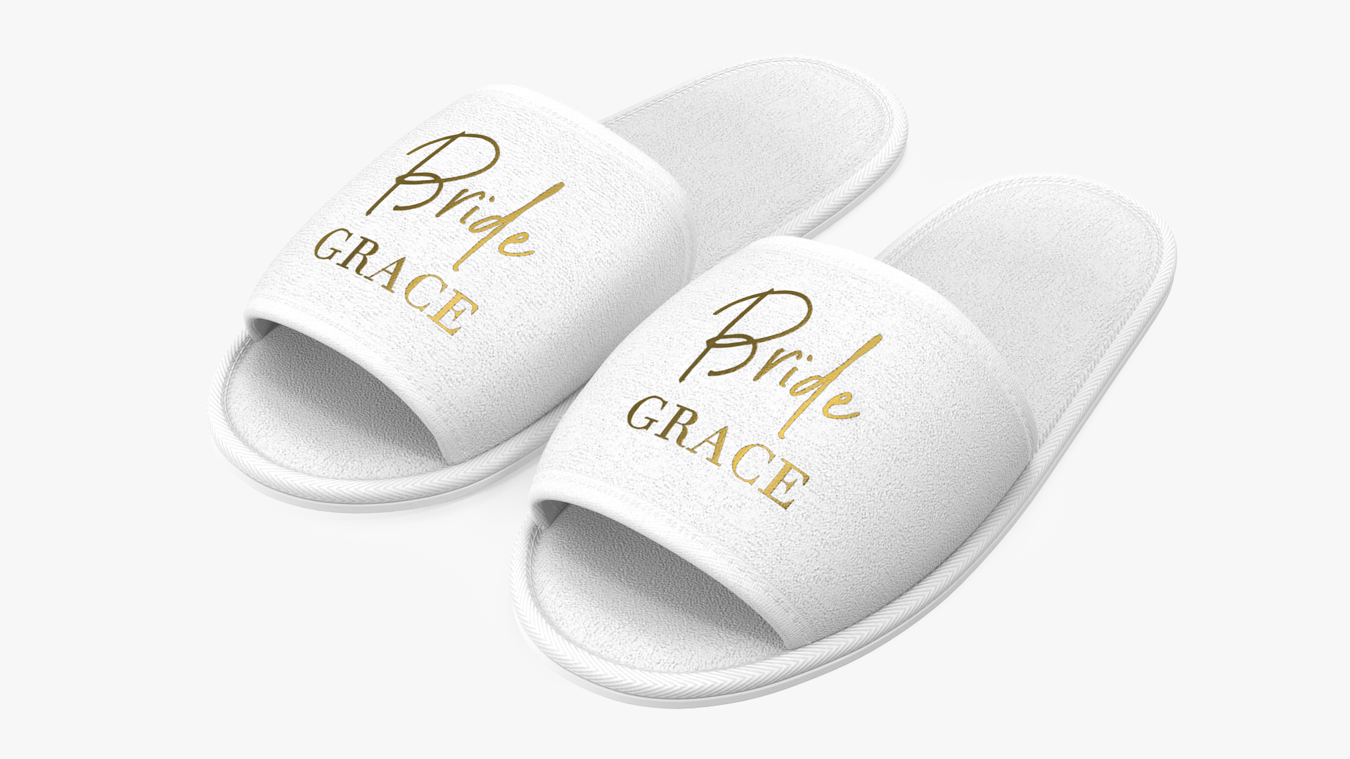 3D Glamour Grace Bride Slippers model