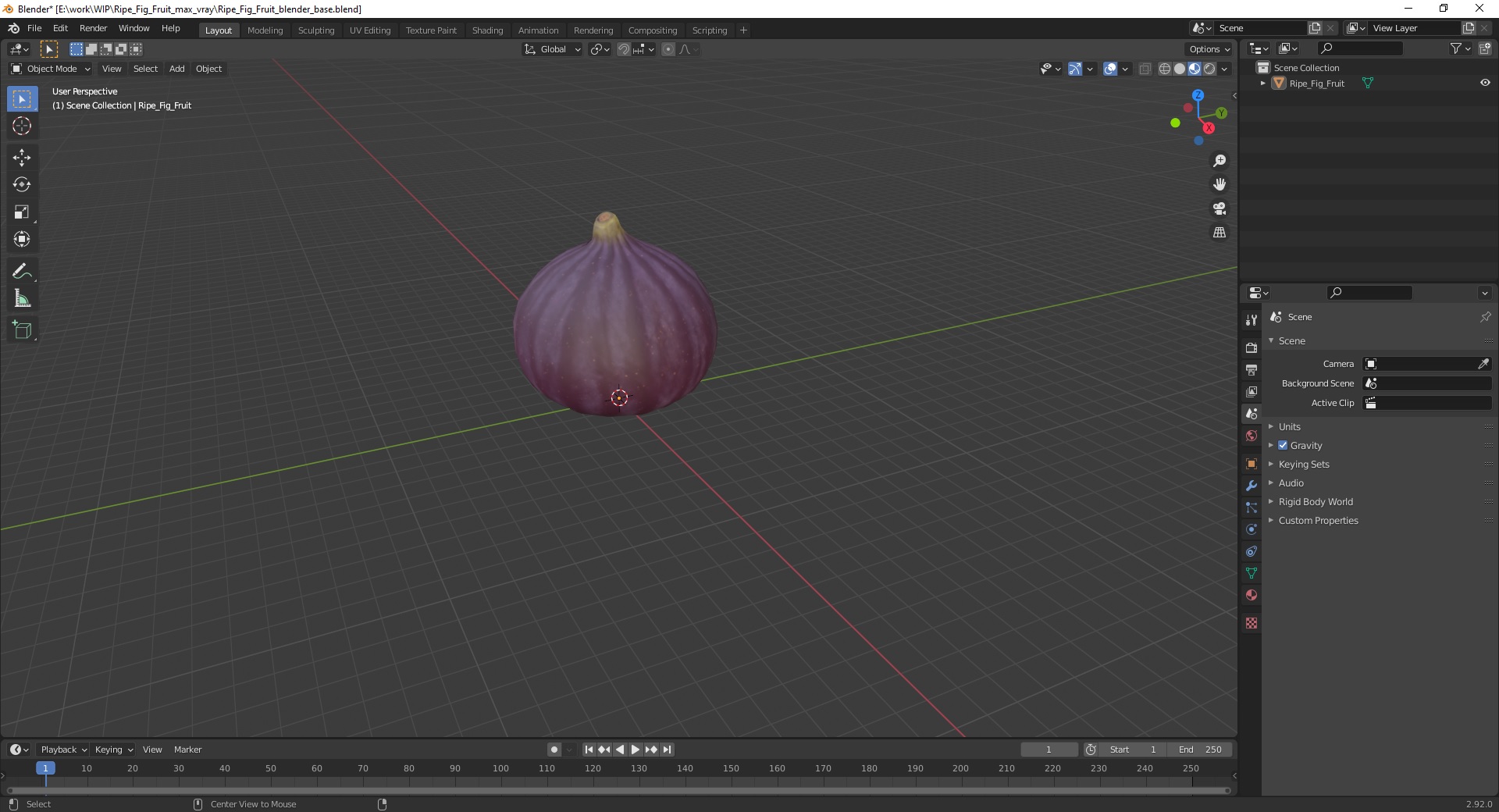 Ripe Fig Fruit 3D model