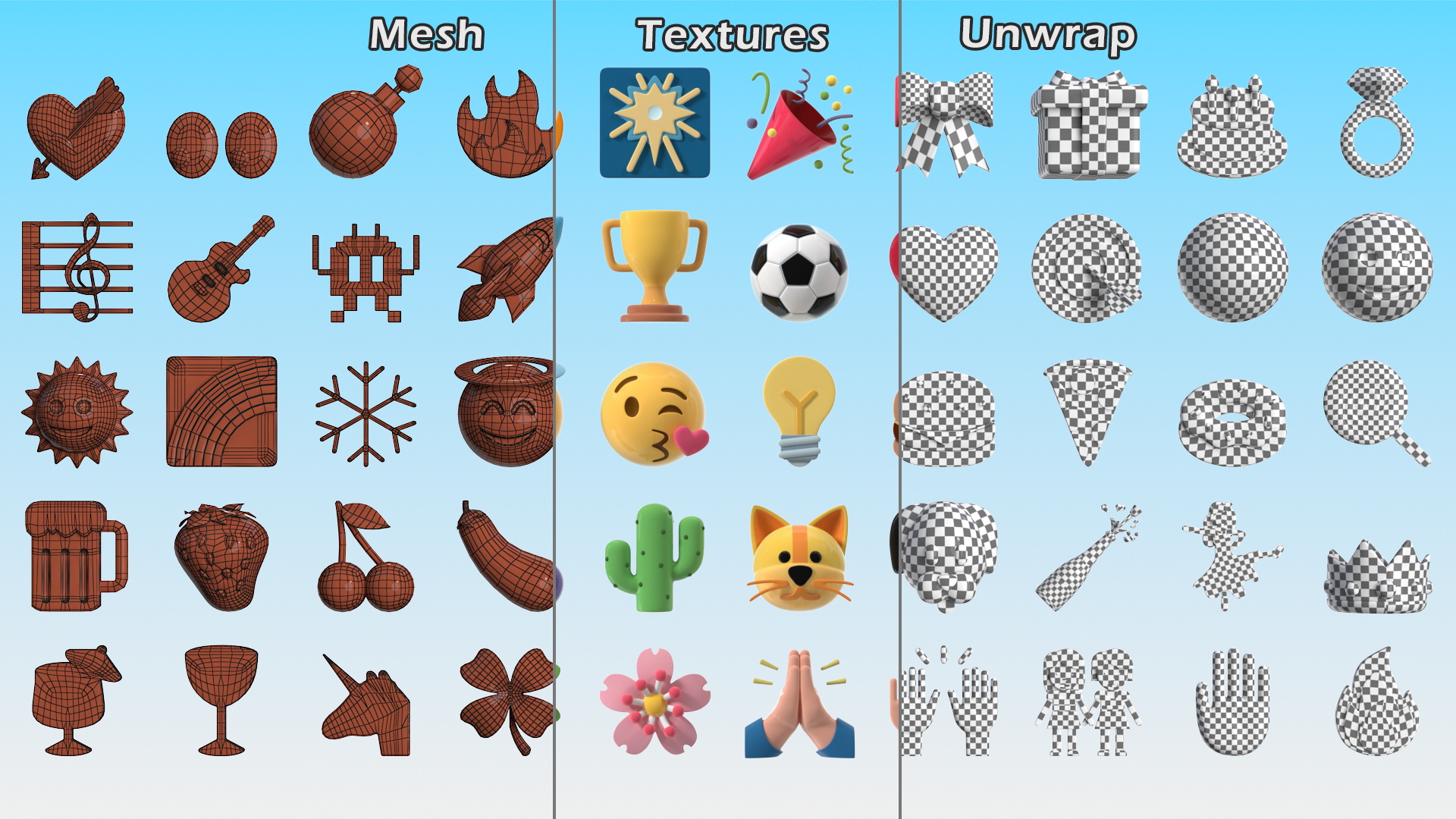 3D model Emojis Set