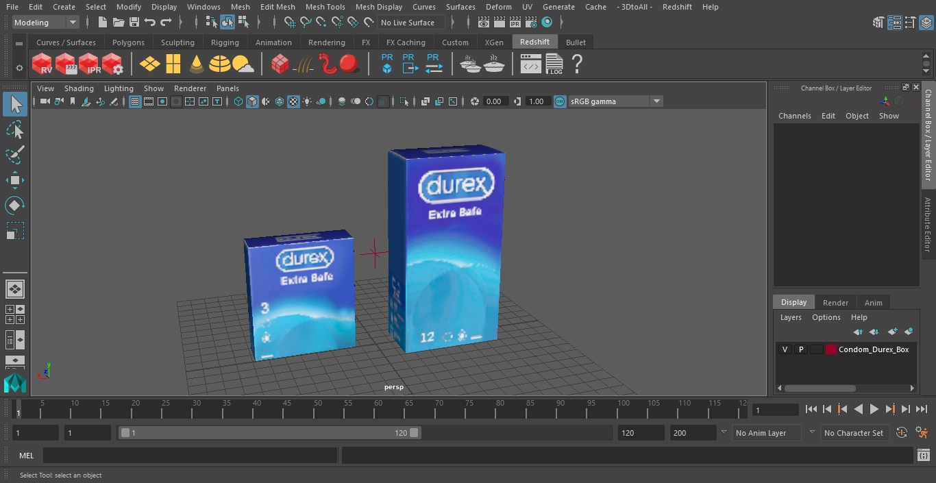 3D Condom Durex Box