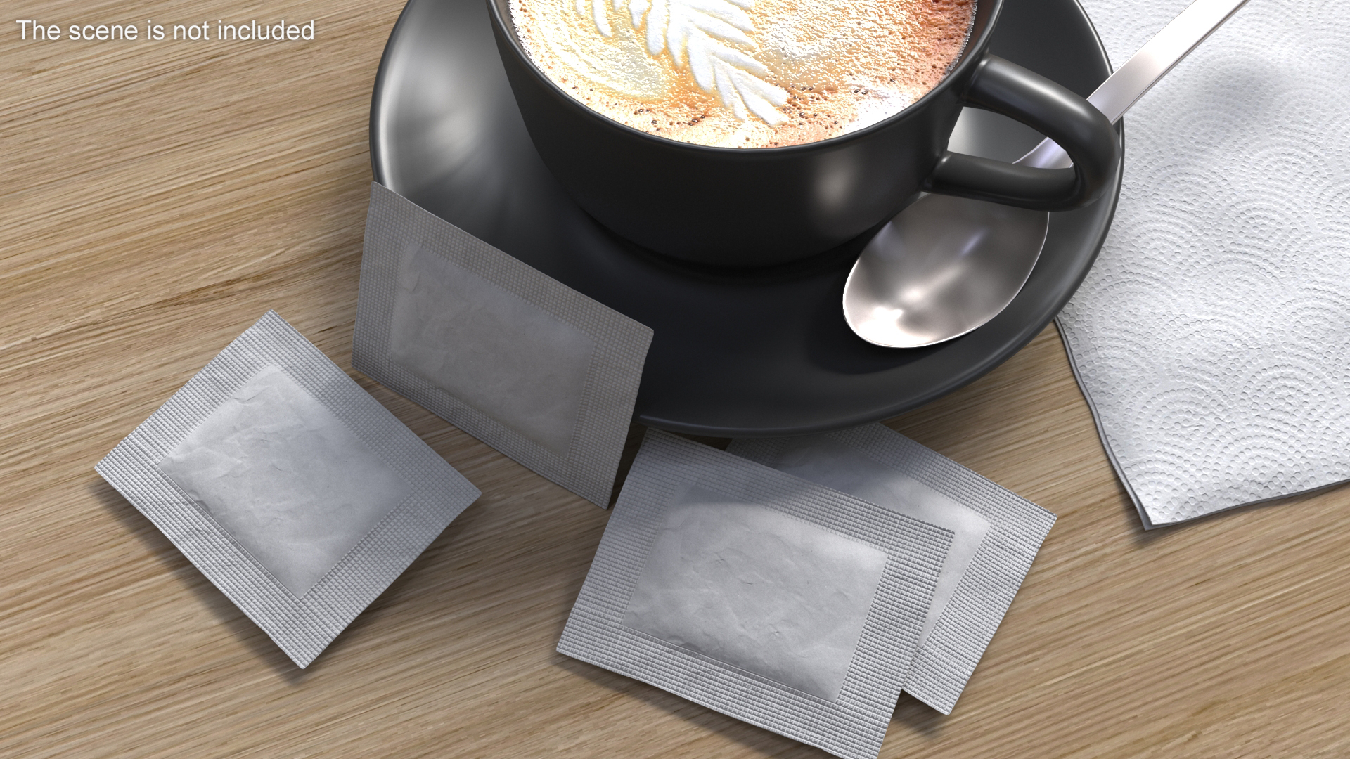 3D White Sugar Sachet model