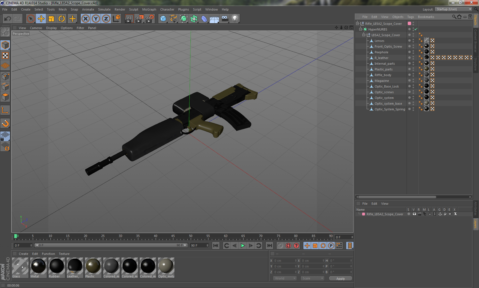 3D Rifle L85A2 Scope Cover model