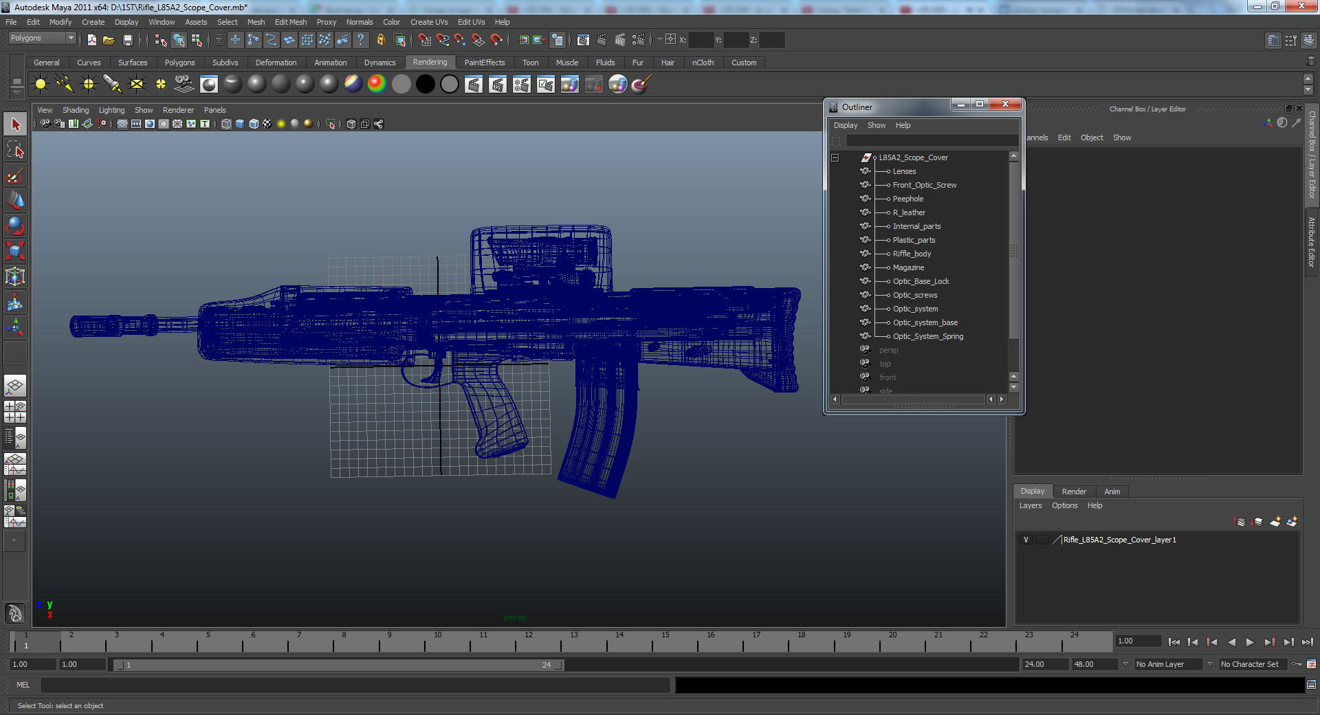 3D Rifle L85A2 Scope Cover model