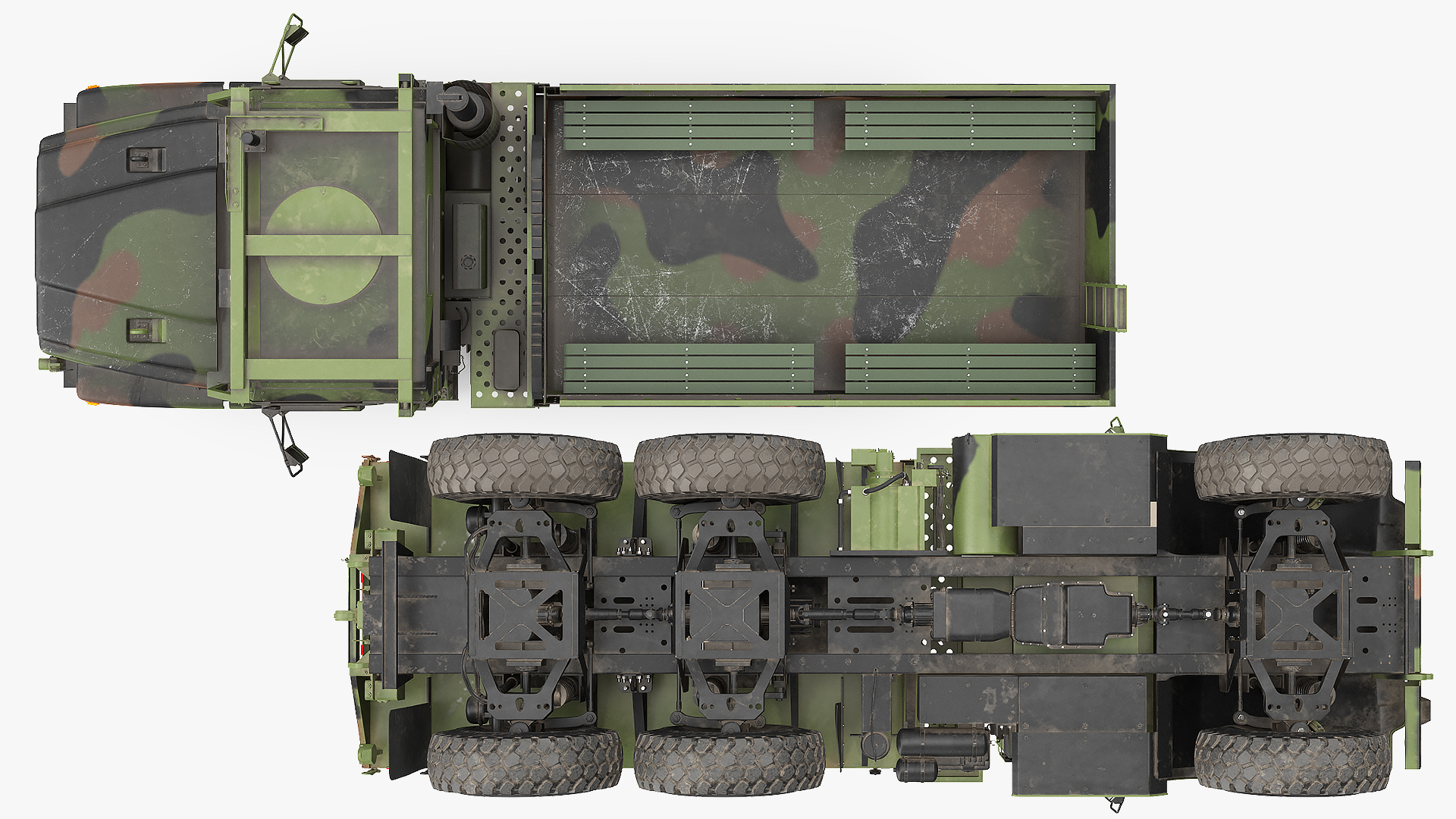 3D model Medium Tactical Vehicle 6x6 Dusty Rigged