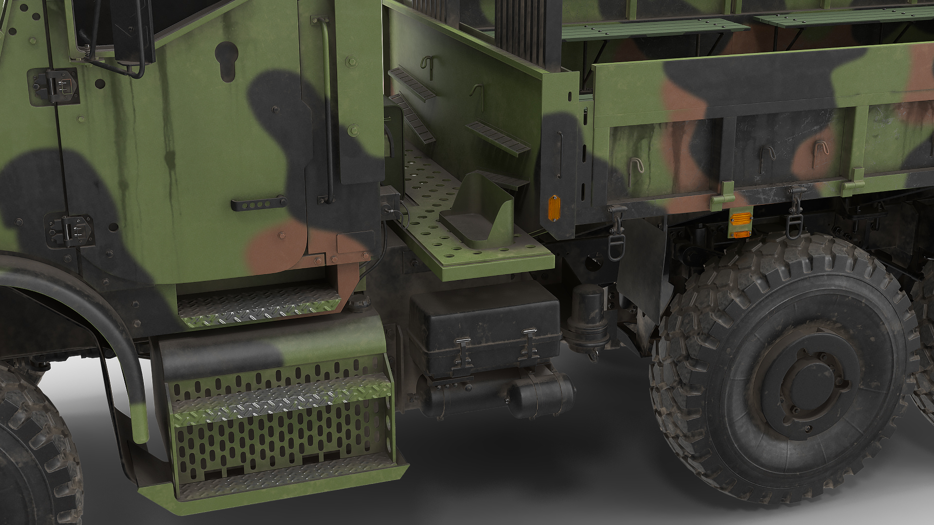 3D model Medium Tactical Vehicle 6x6 Dusty Rigged