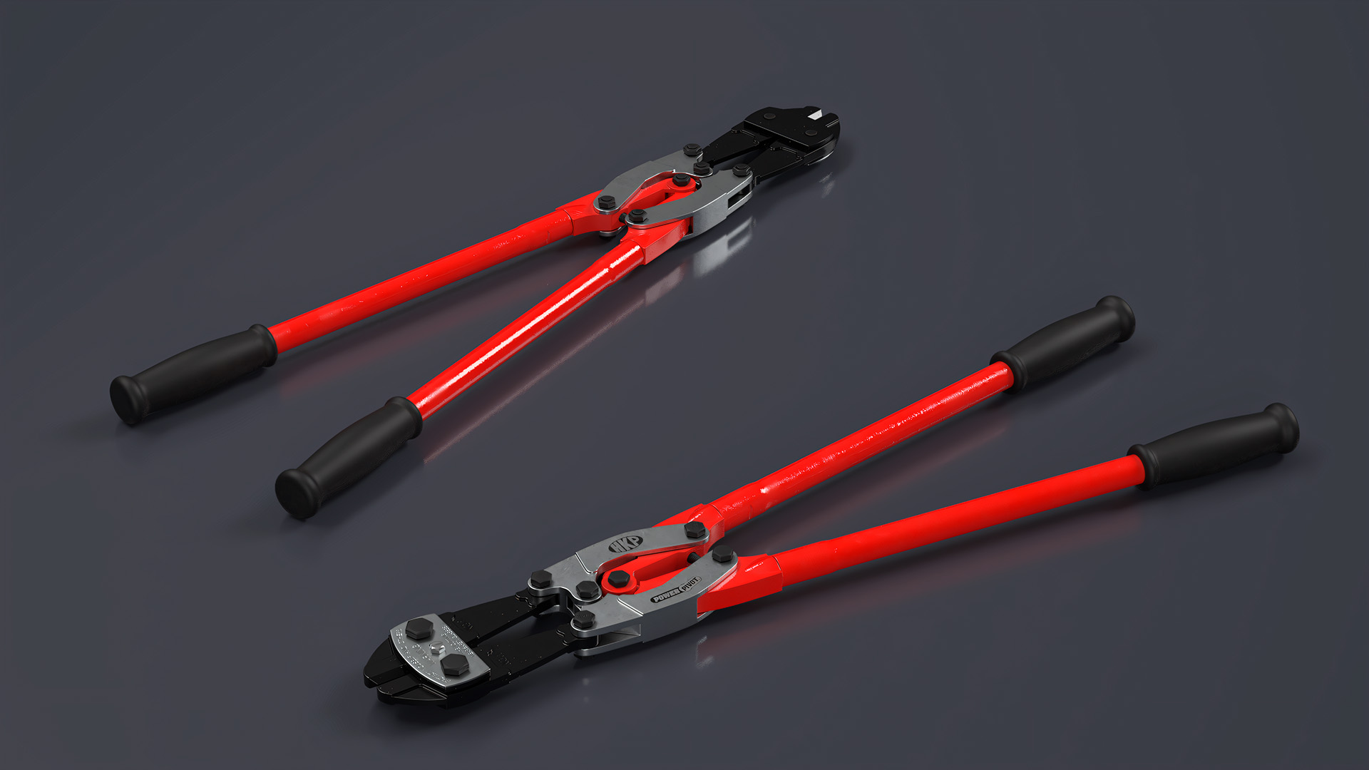 Bolt Cutter Hand Tool Red Rigged 3D