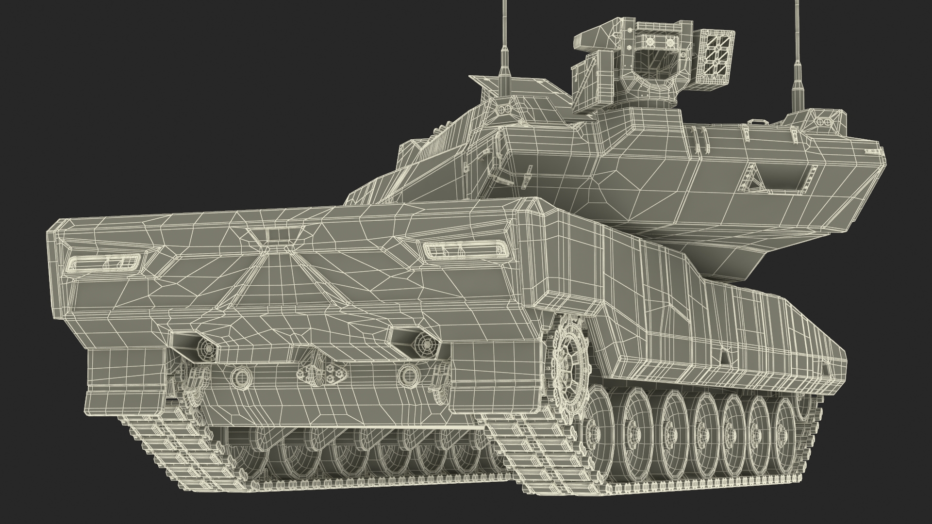 KF 51 Panther Main Battle Tank Rigged 3D