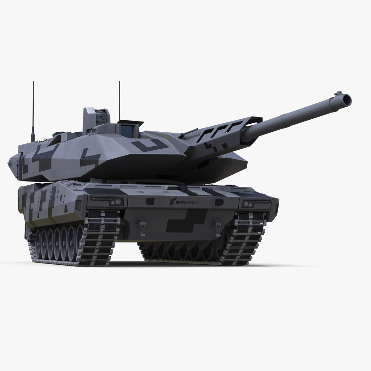 KF 51 Panther Main Battle Tank Rigged 3D