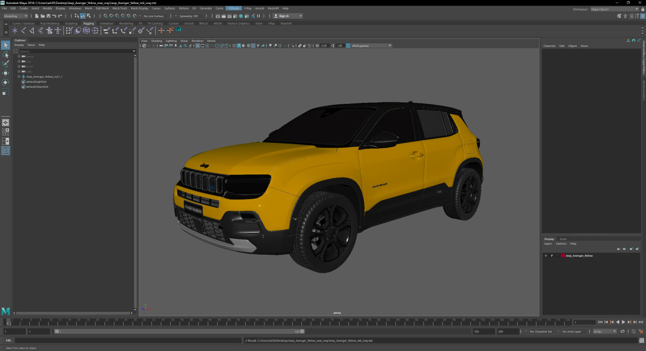 Jeep Avenger Yellow 3D model