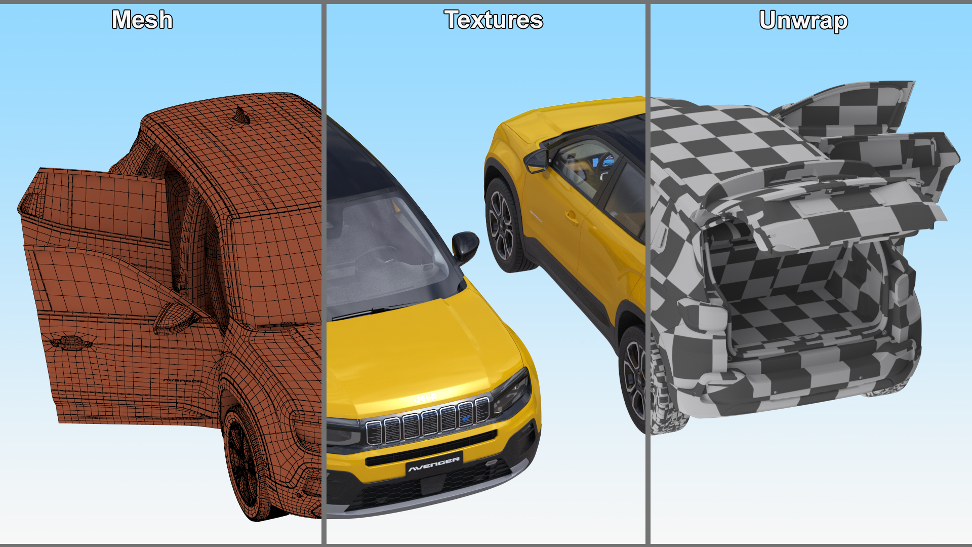 Jeep Avenger Yellow 3D model