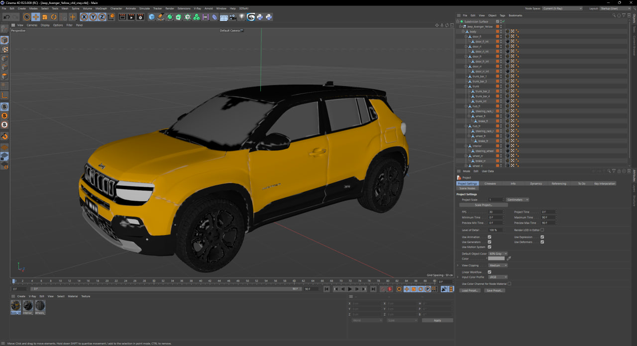 Jeep Avenger Yellow 3D model