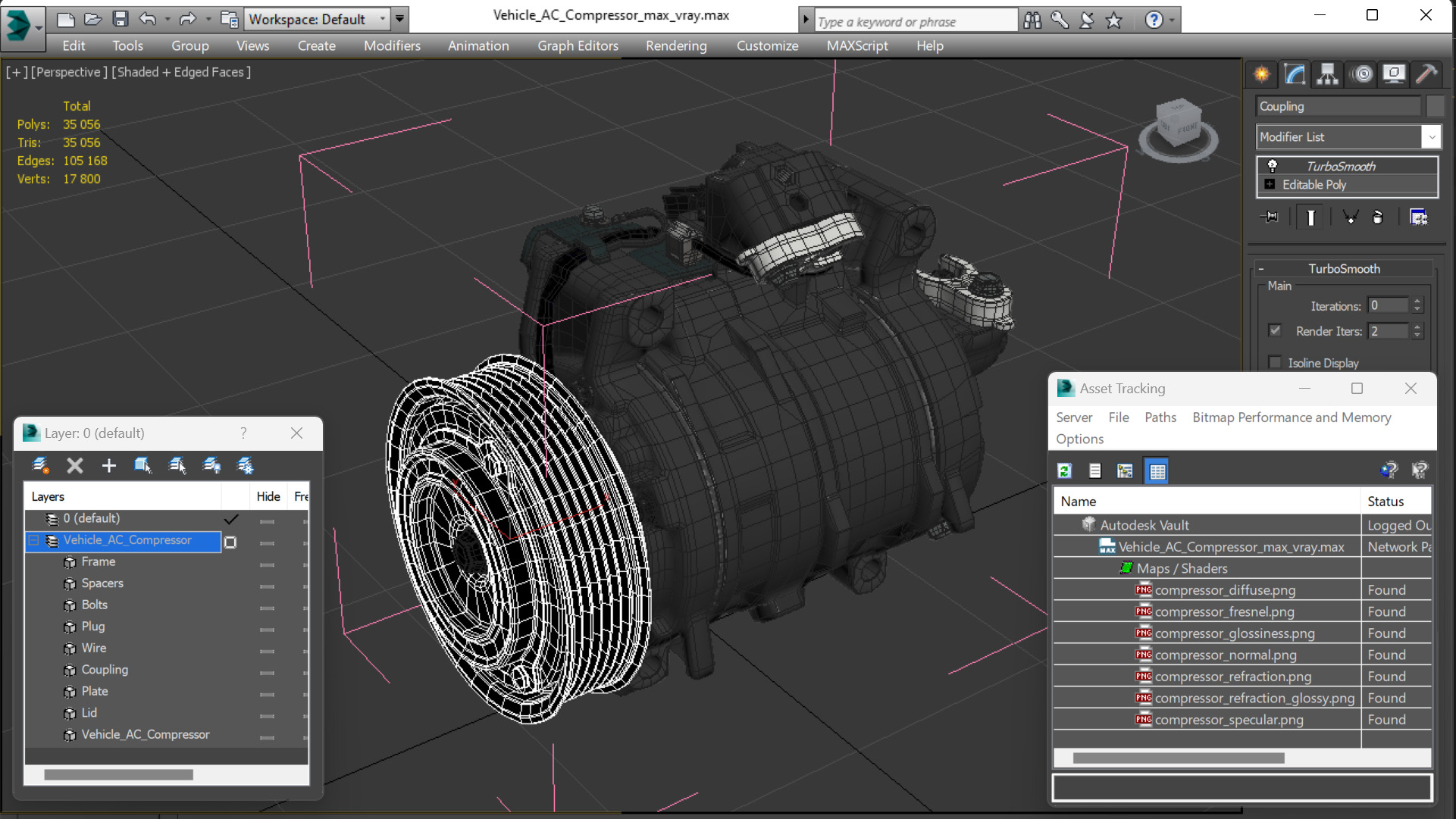 3D Vehicle AC Compressor