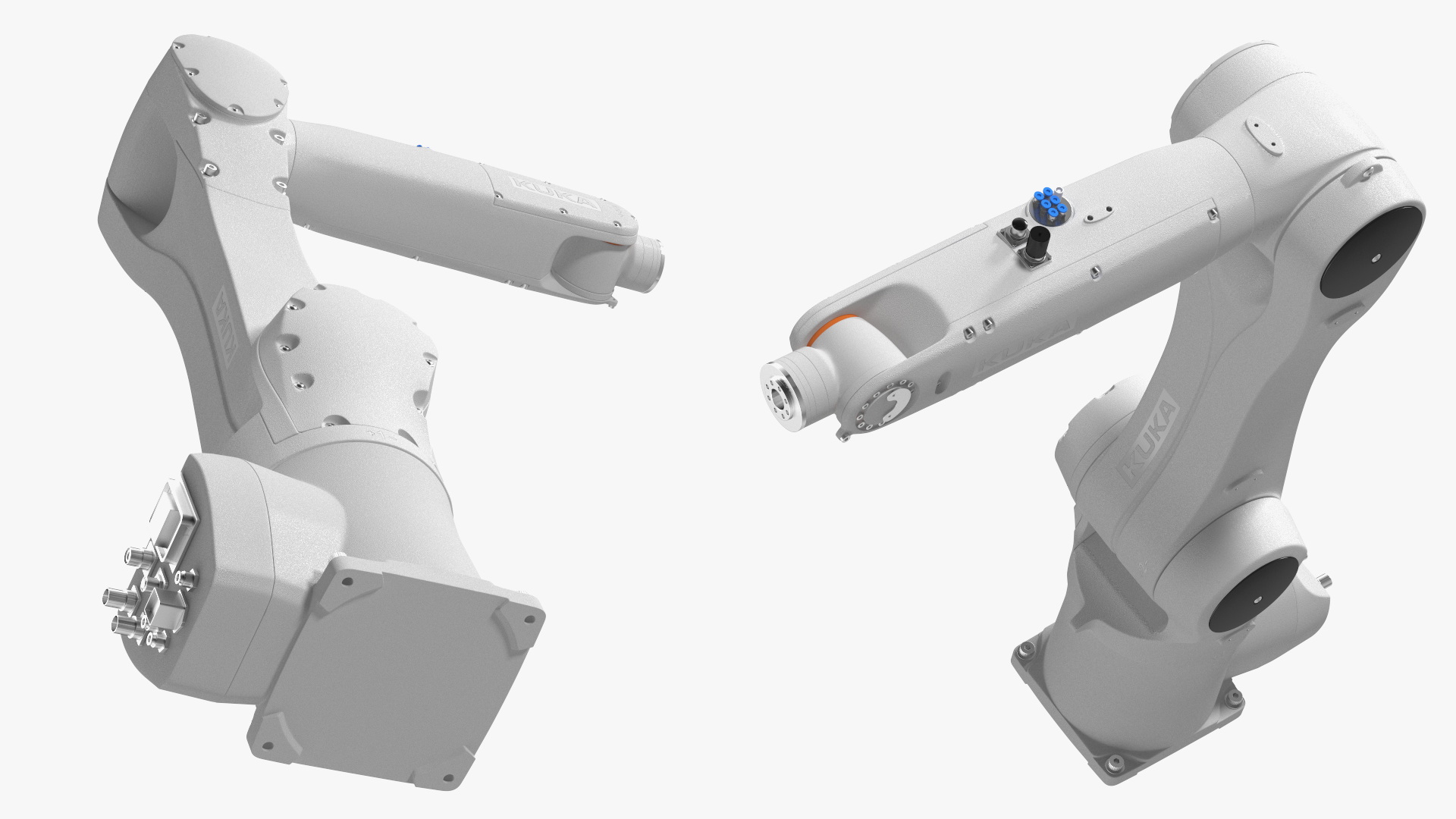 3D Robot Arm Kuka R1100 White Rigged model