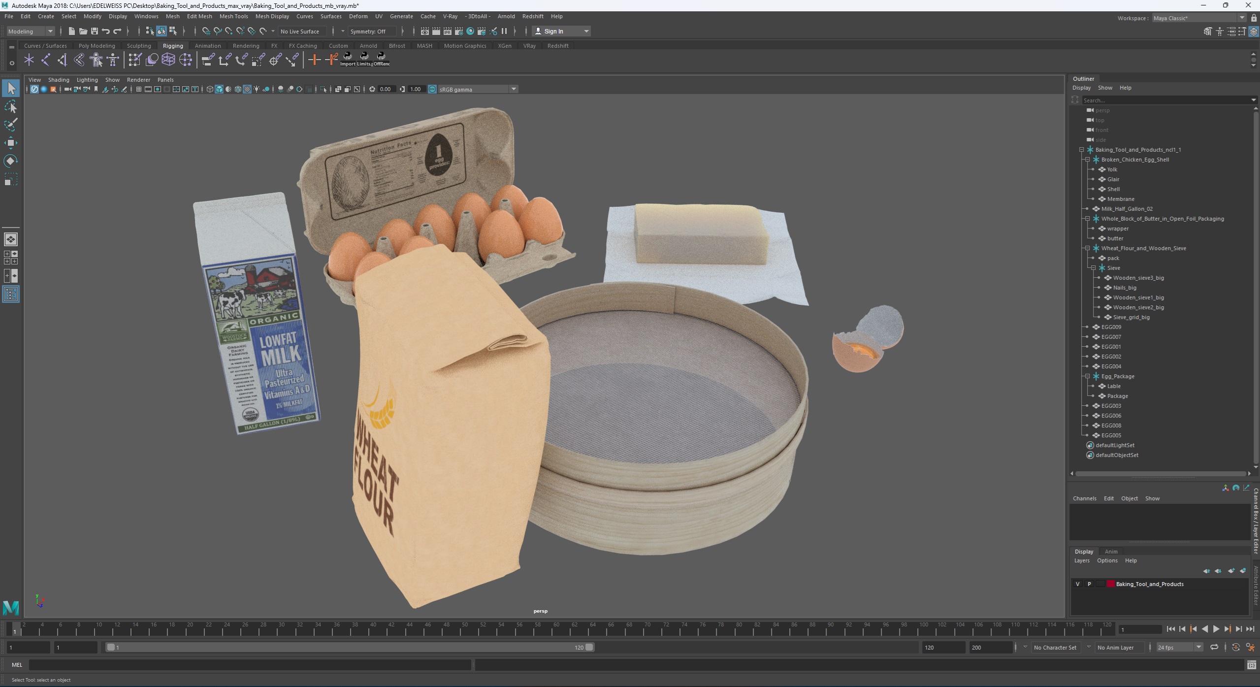 Baking Tool and Products 3D model