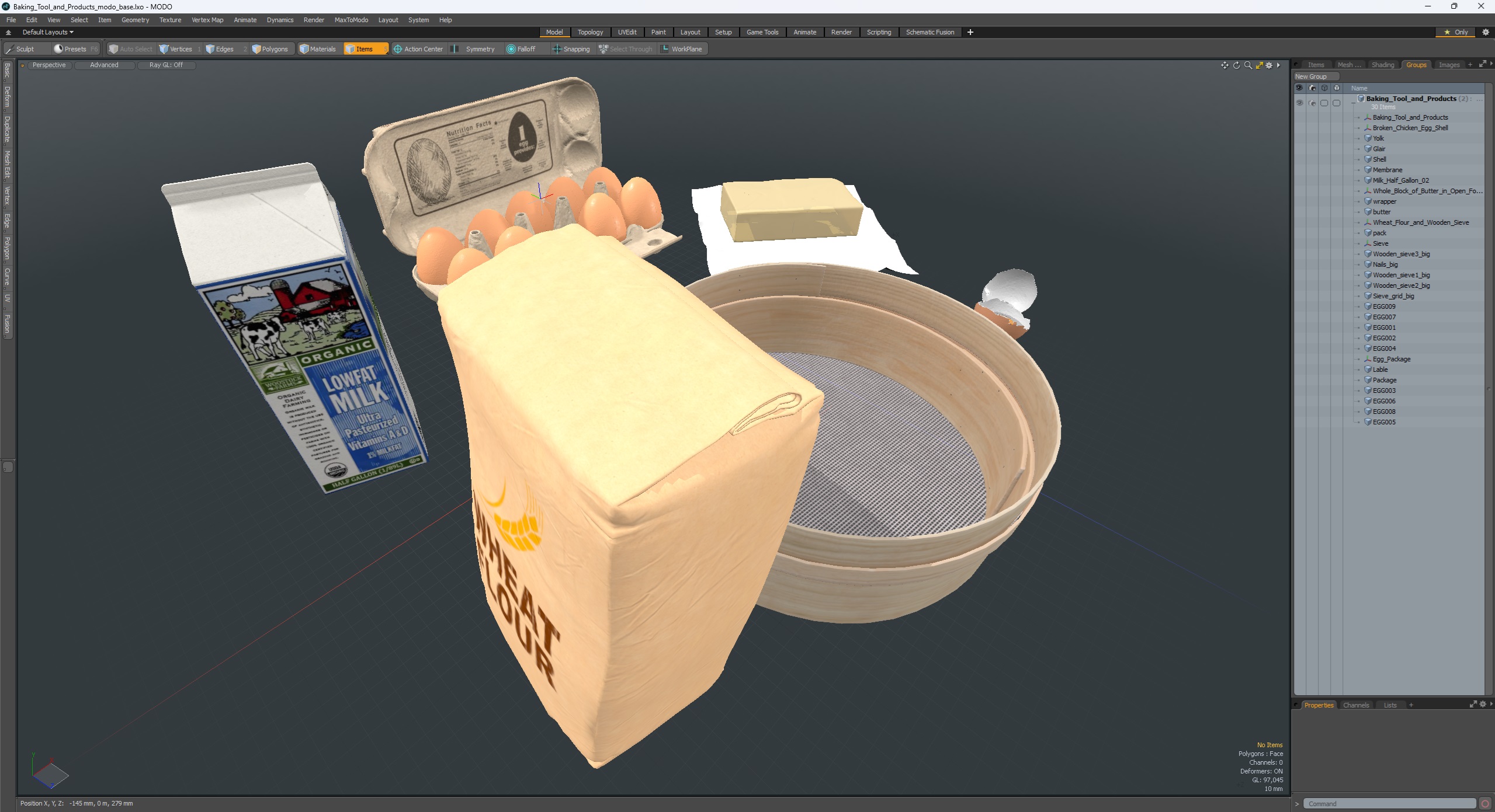 Baking Tool and Products 3D model