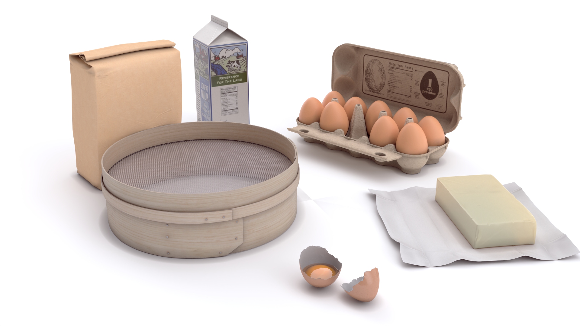 Baking Tool and Products 3D model