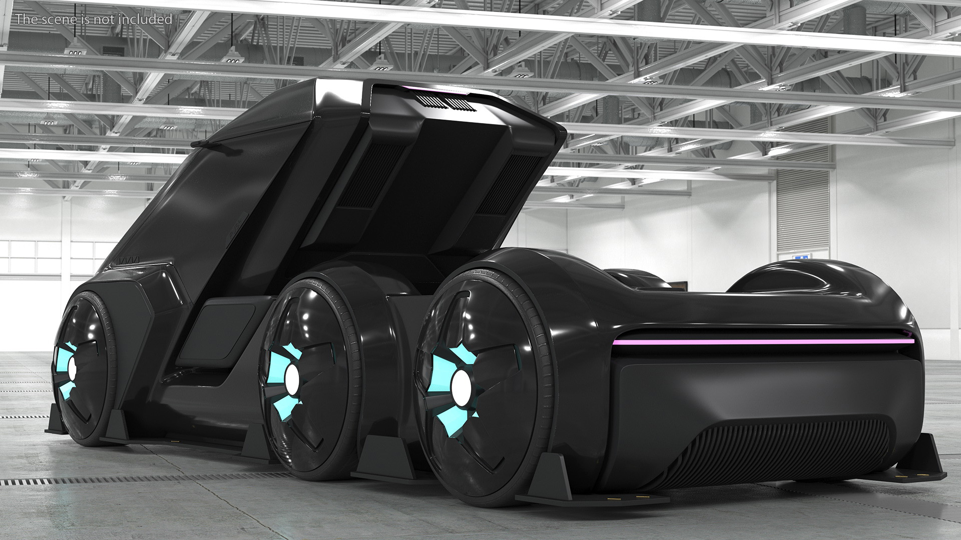 Science Fiction Truck Black 3D