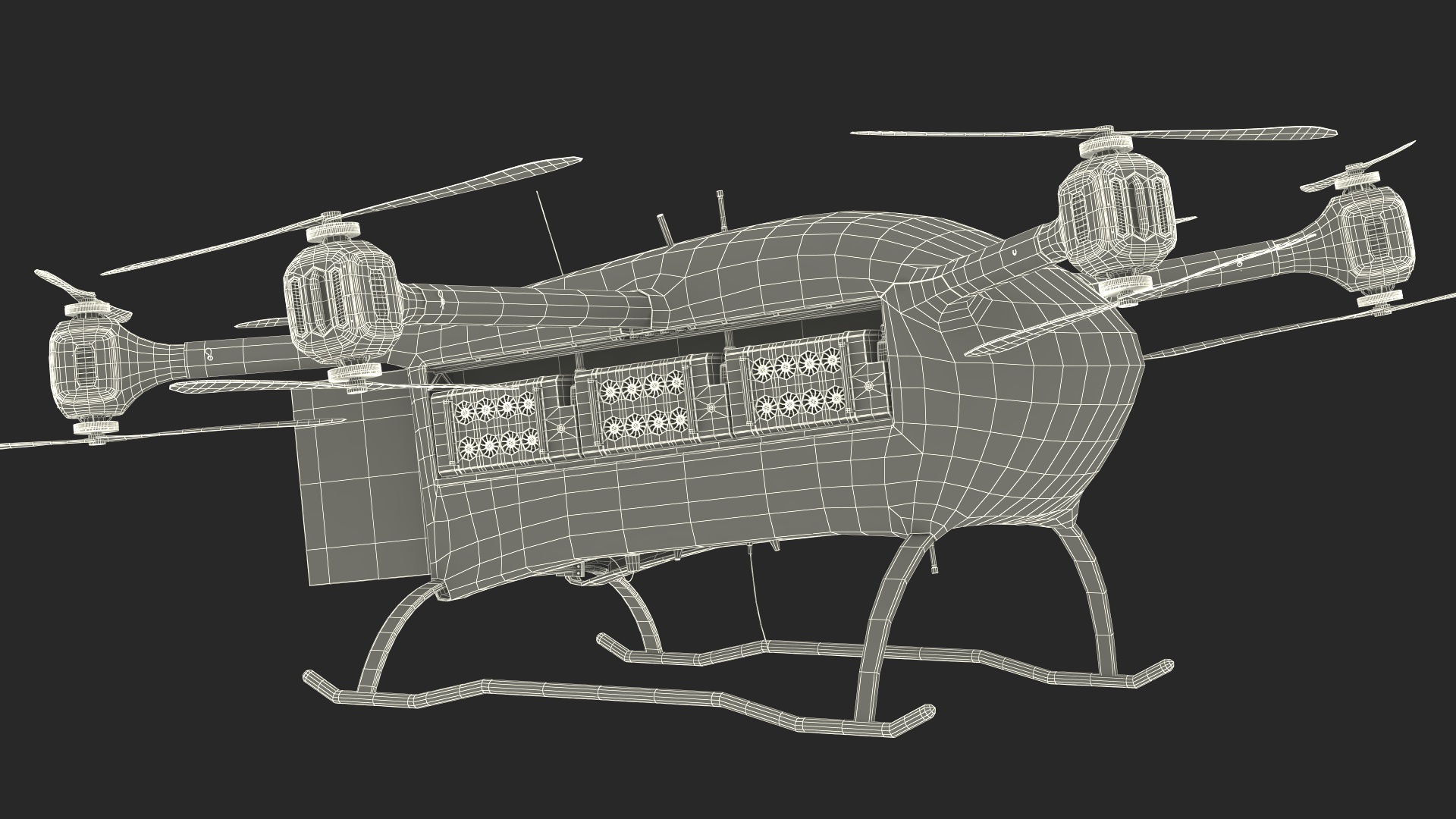 MEDEVAC Grille German Rescue Drone 3D model