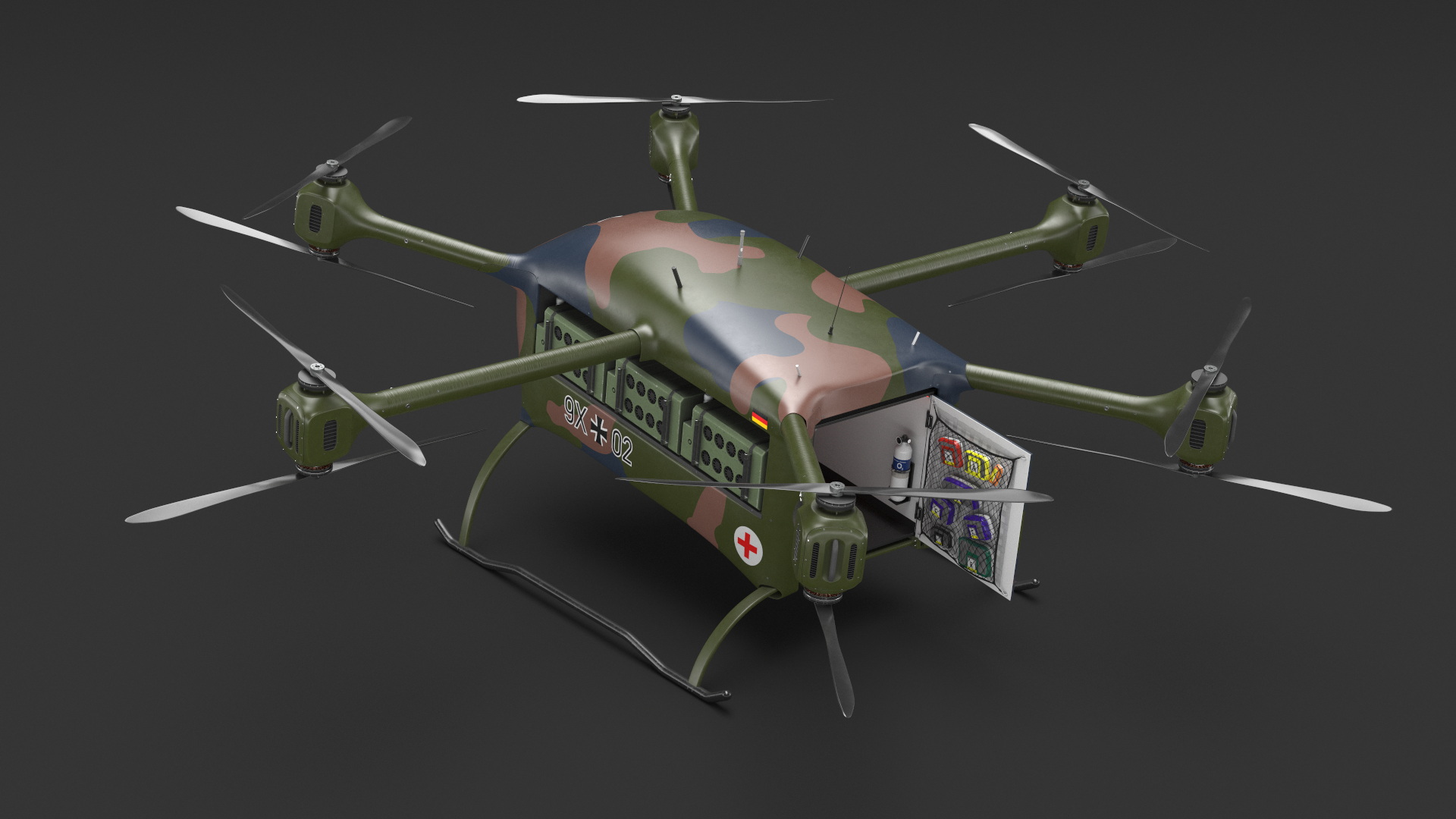 MEDEVAC Grille German Rescue Drone 3D model