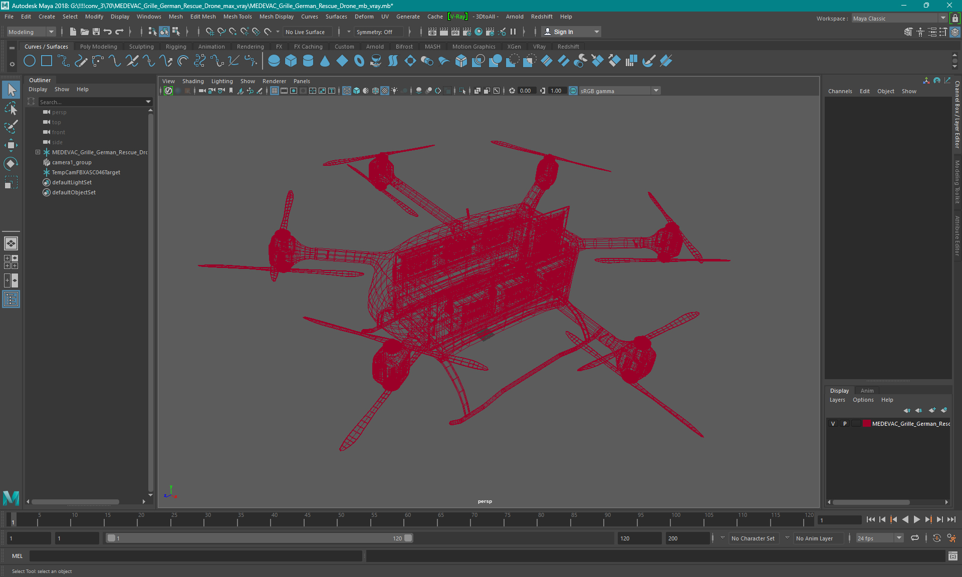 MEDEVAC Grille German Rescue Drone 3D model