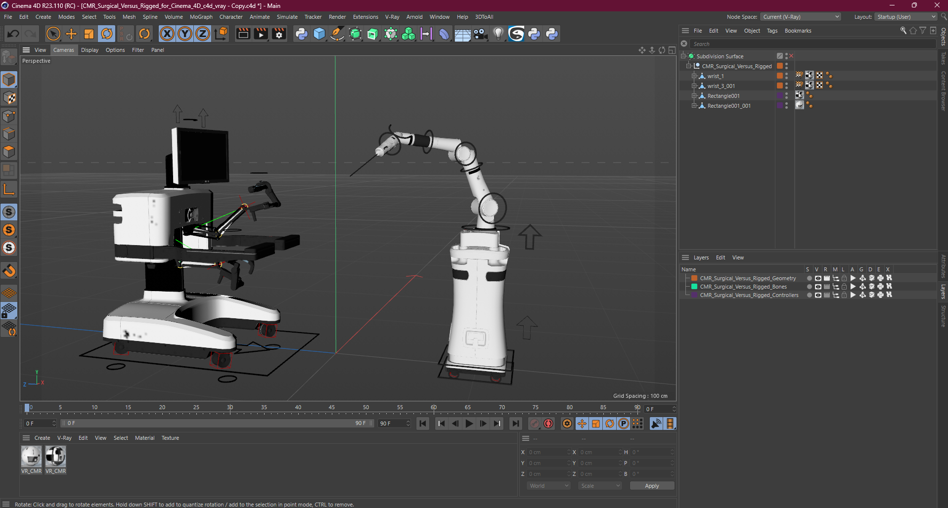 3D model CMR Surgical Versus Rigged for Cinema 4D