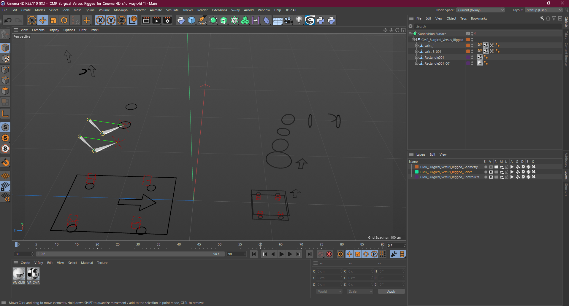 3D model CMR Surgical Versus Rigged for Cinema 4D