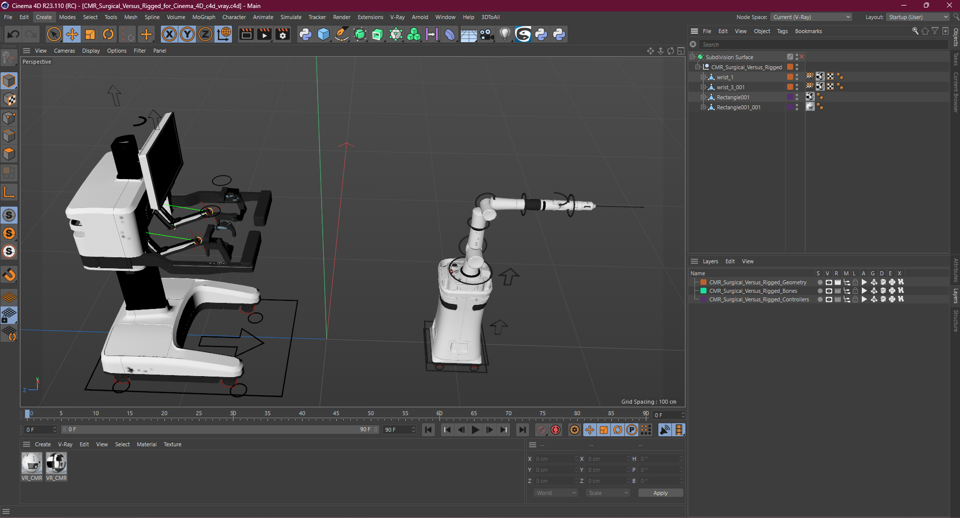 3D model CMR Surgical Versus Rigged for Cinema 4D