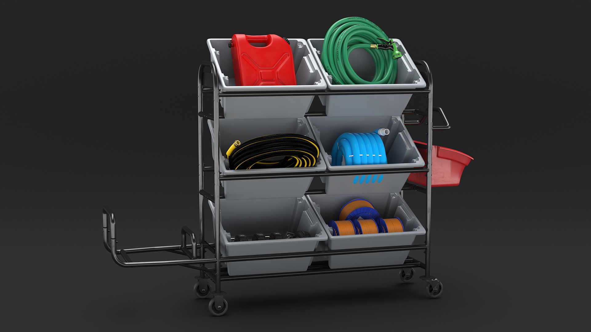 Tote Picking Cart with Equipment 3D