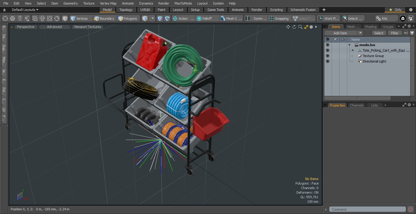 Tote Picking Cart with Equipment 3D