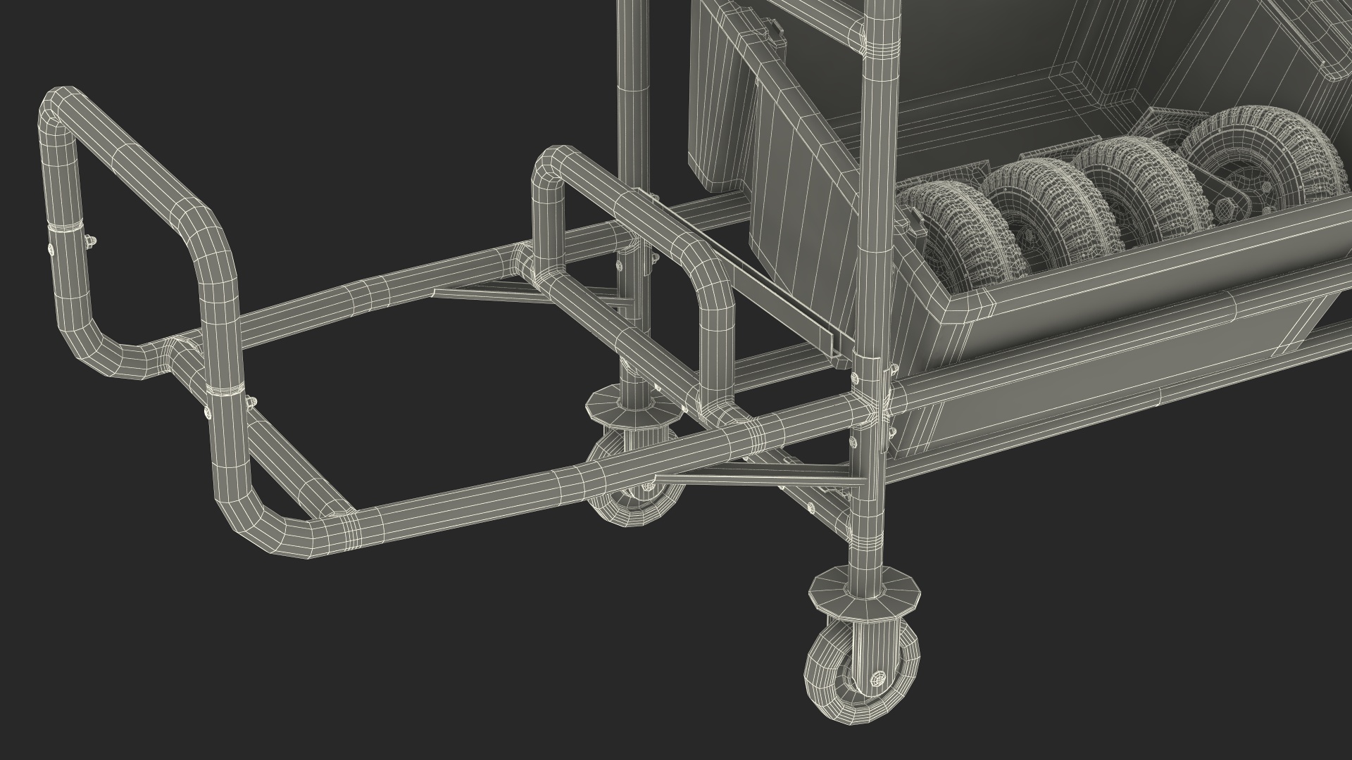 Tote Picking Cart with Equipment 3D