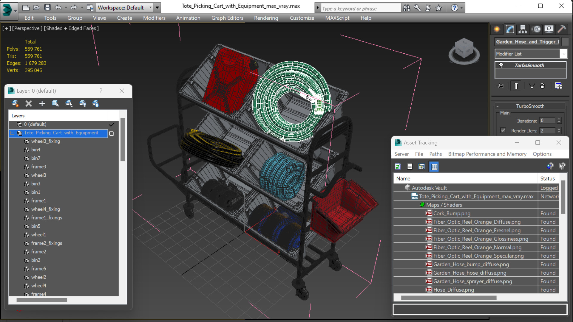 Tote Picking Cart with Equipment 3D