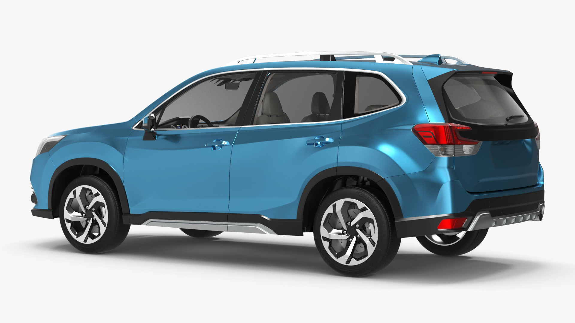 3D Blue Compact Crossover SUV