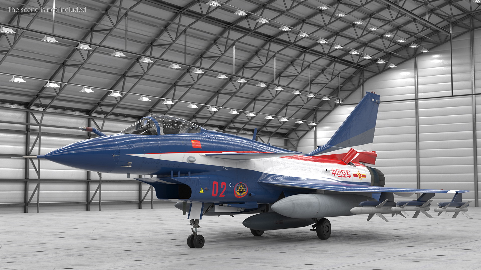 3D PLAAF J10 Vigorous Dragon Aerobatic Team Armament Rigged