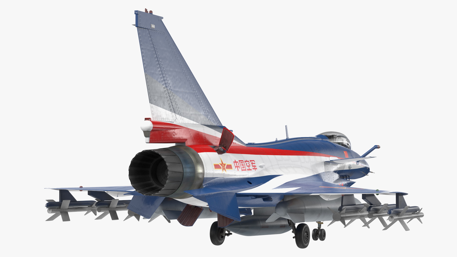 3D PLAAF J10 Vigorous Dragon Aerobatic Team Armament Rigged