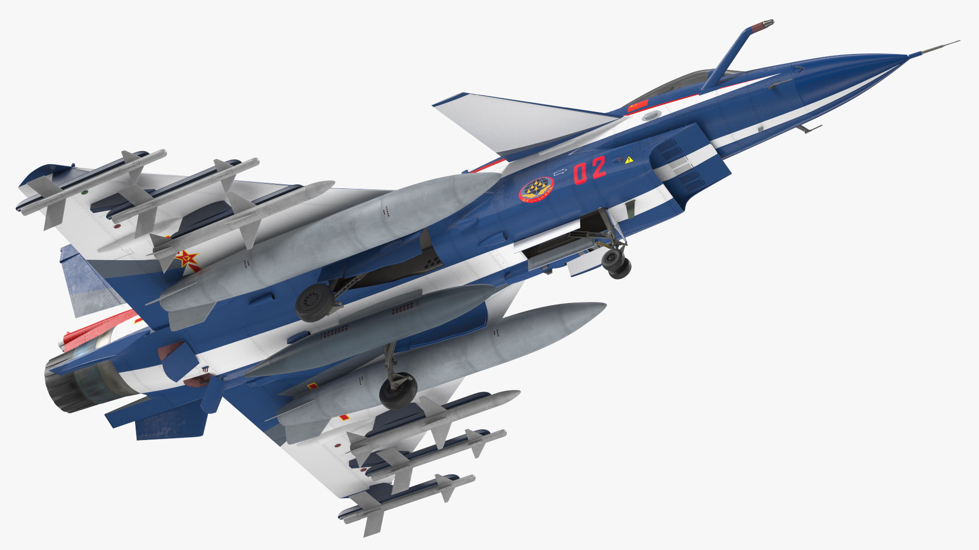 3D PLAAF J10 Vigorous Dragon Aerobatic Team Armament Rigged