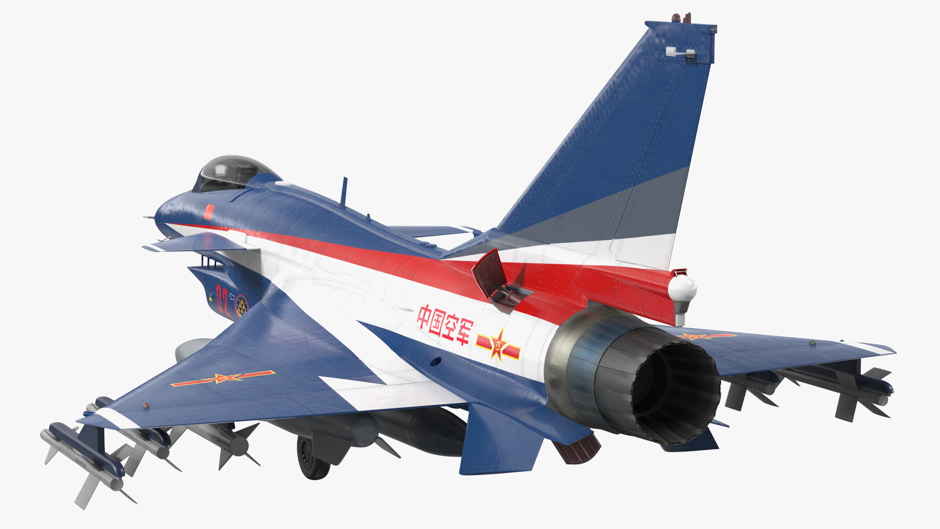 3D PLAAF J10 Vigorous Dragon Aerobatic Team Armament Rigged