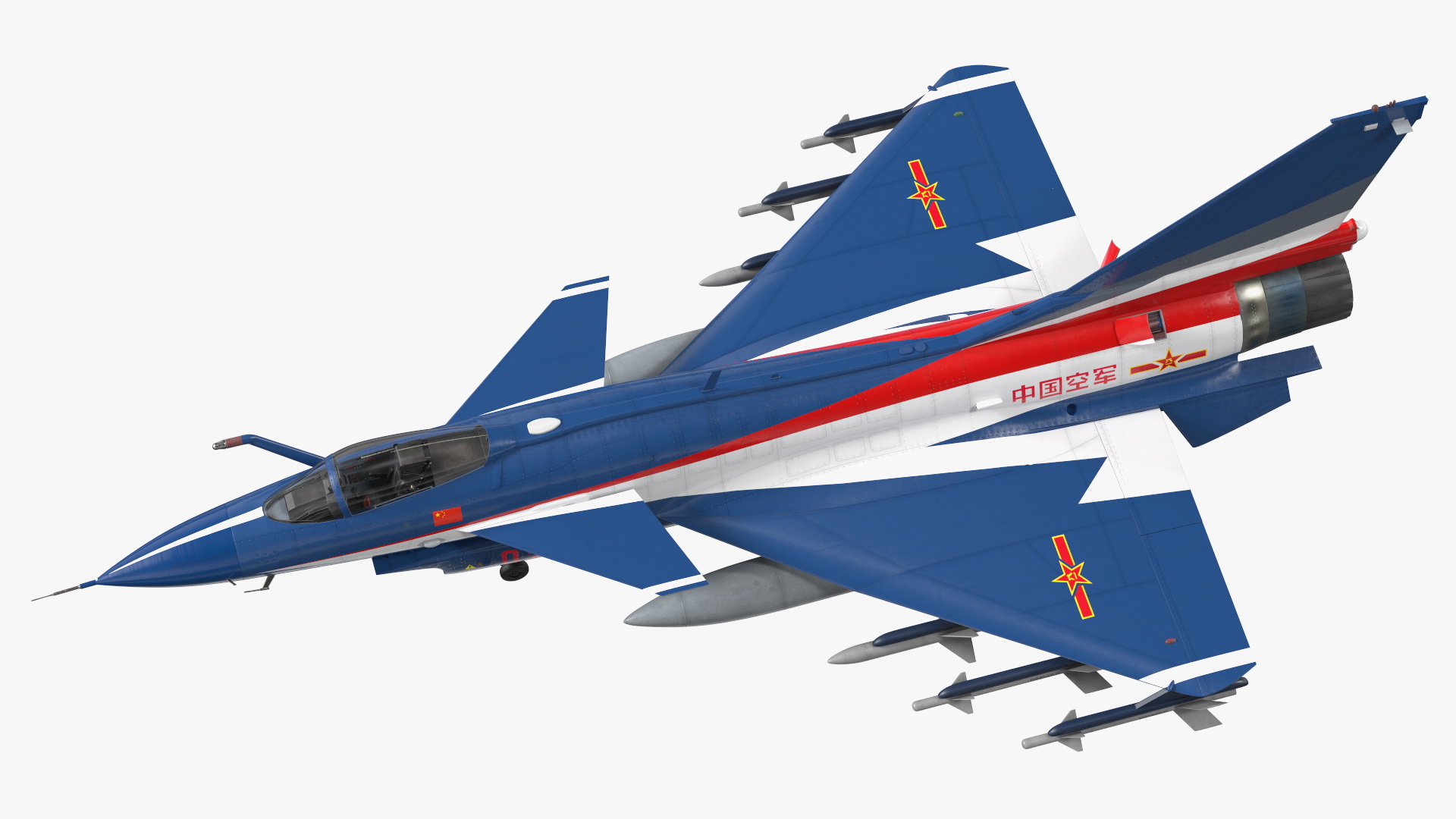 3D PLAAF J10 Vigorous Dragon Aerobatic Team Armament Rigged