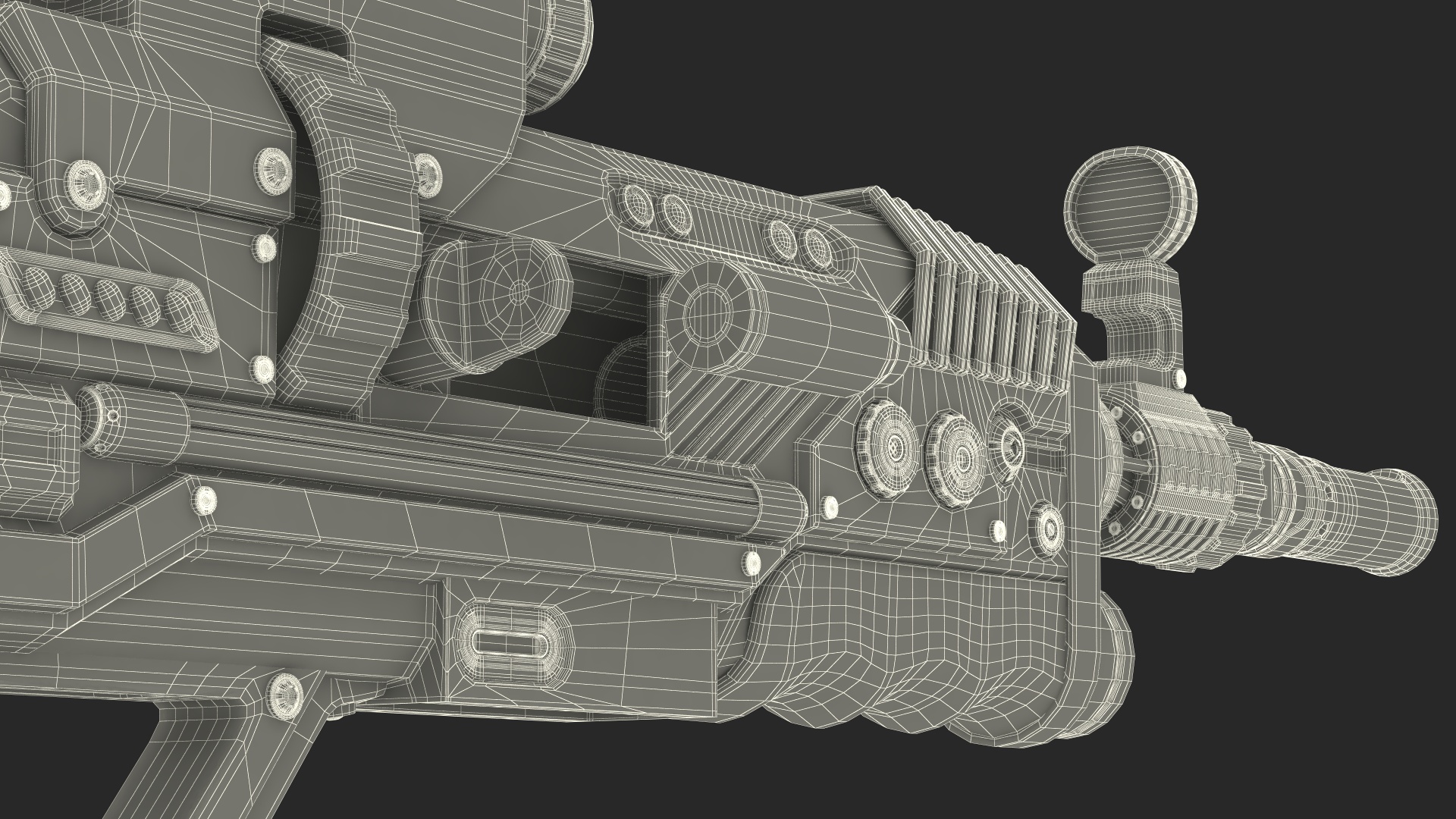 3D Futuristic Rifle Rigged model