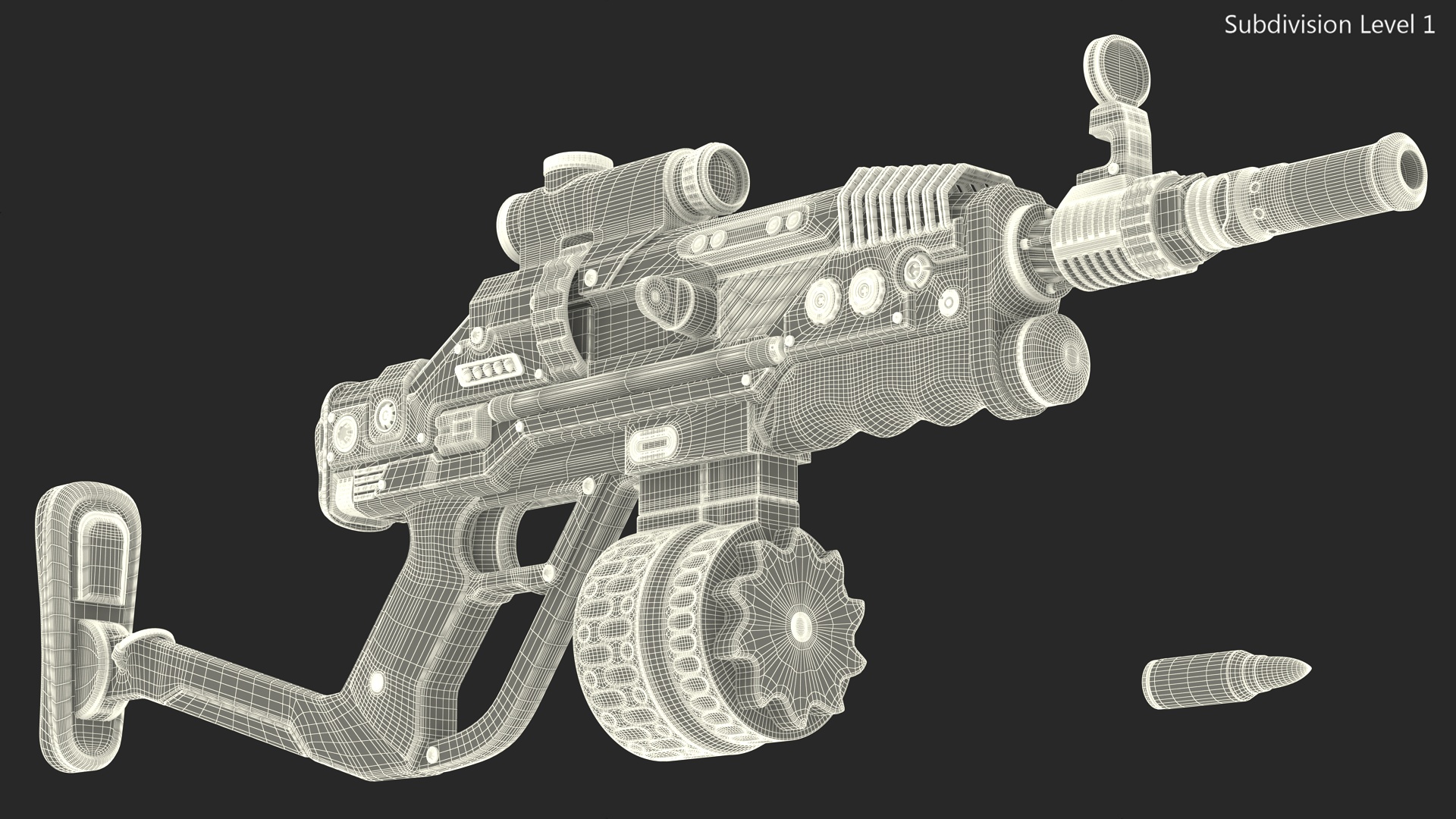 3D Futuristic Rifle Rigged model