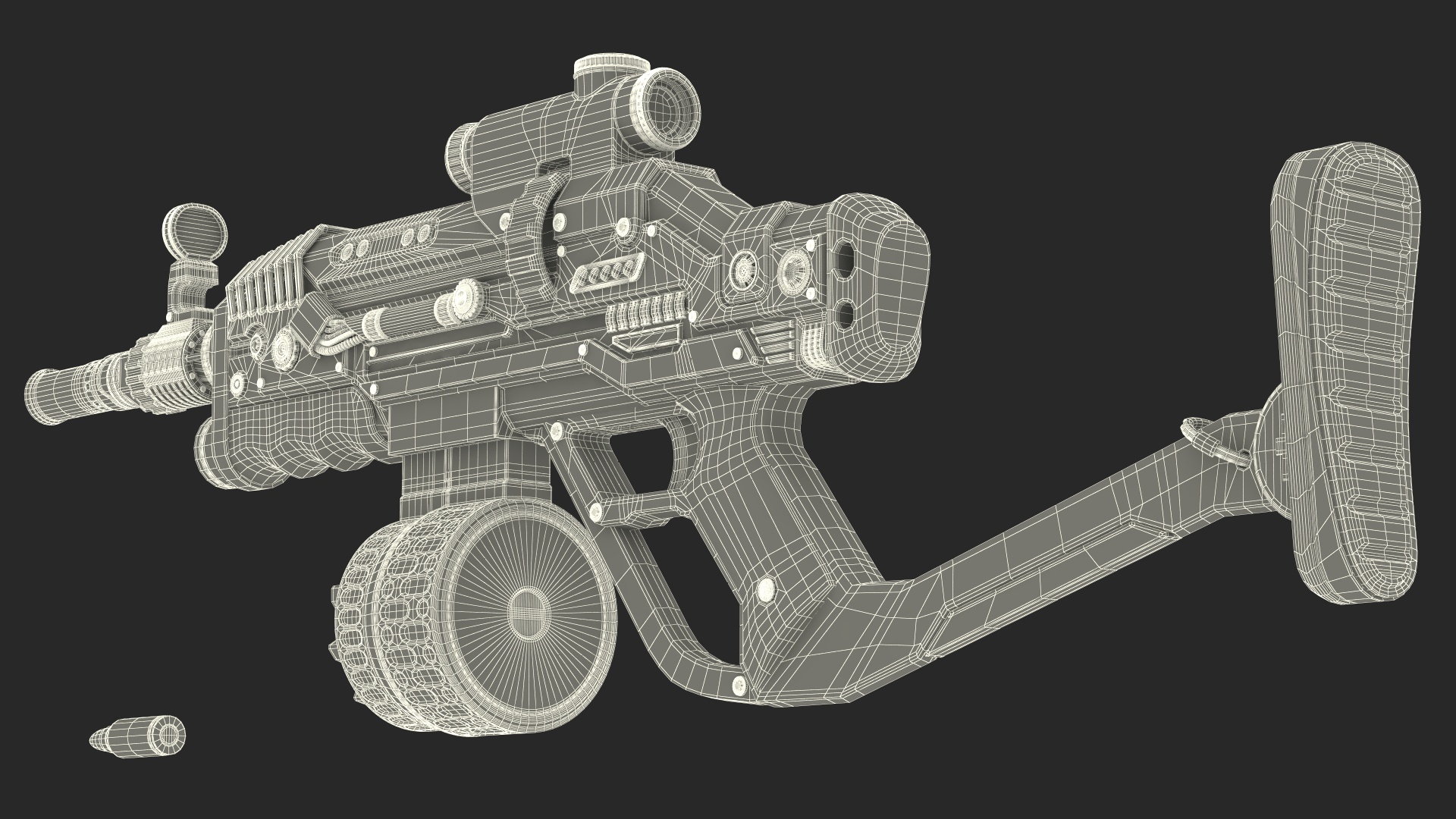 3D Futuristic Rifle Rigged model