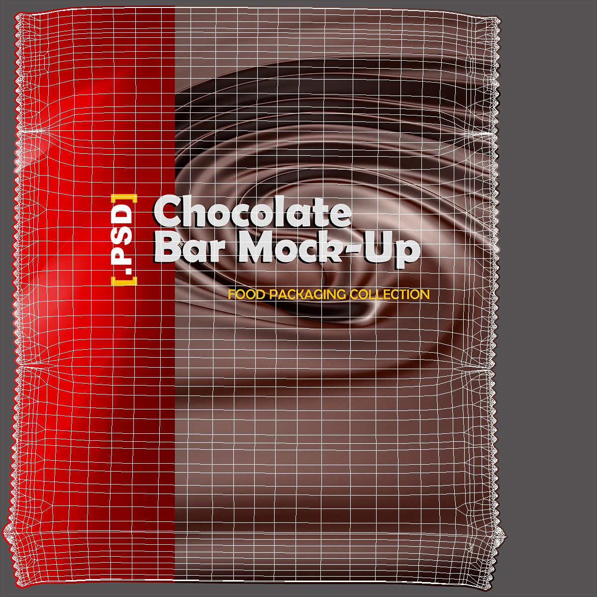 3D model Wide Chocolate Bar Mockup