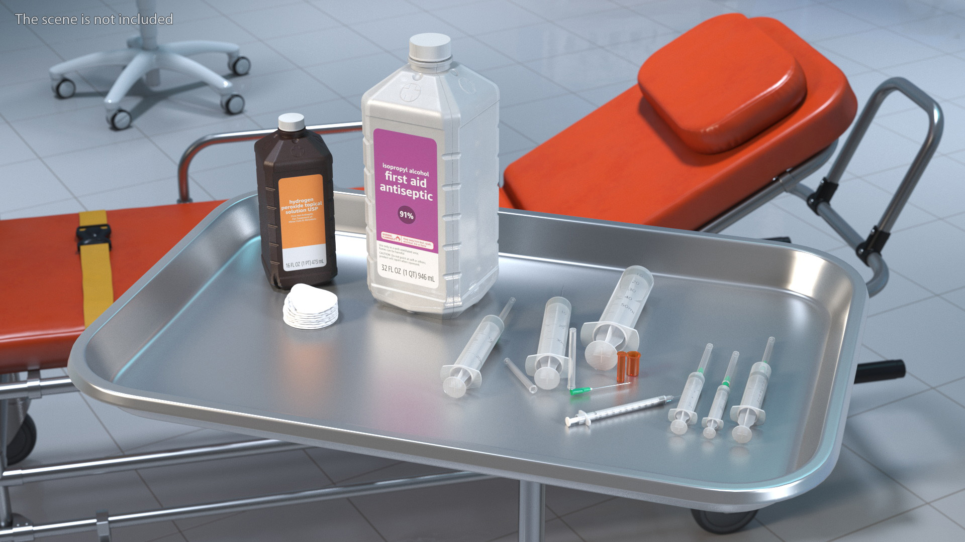 Tools Tray and Antiseptic Kit 3D model