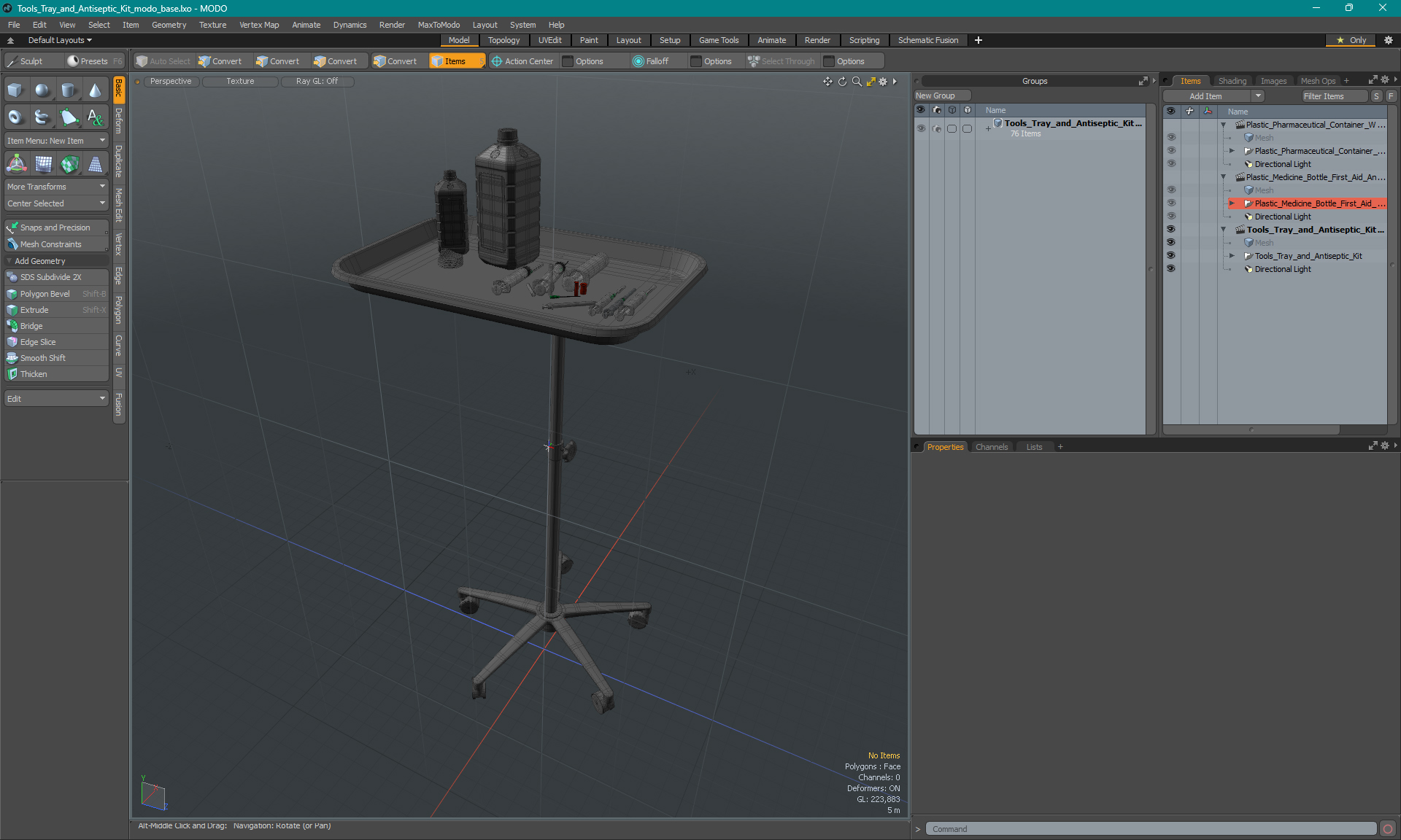 Tools Tray and Antiseptic Kit 3D model