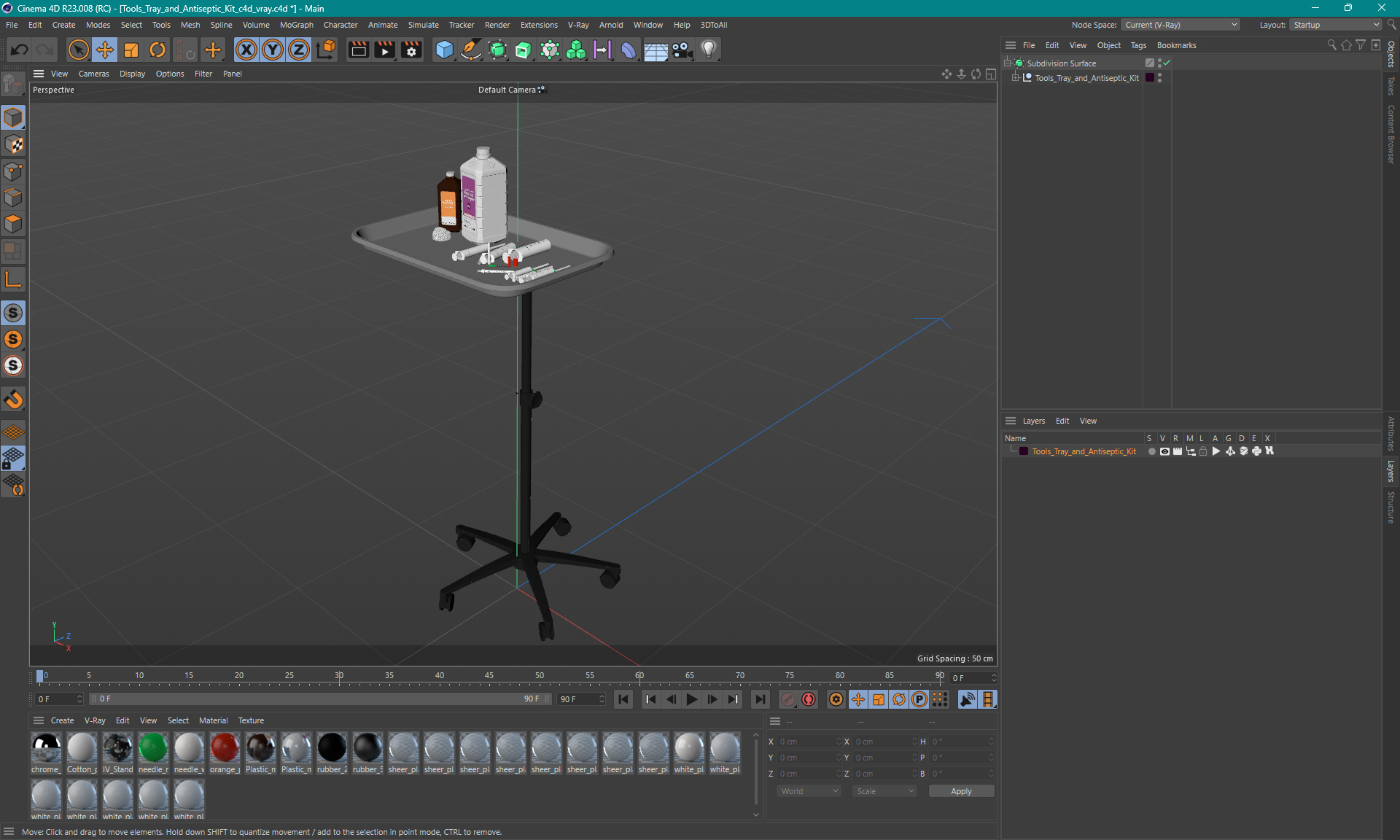 Tools Tray and Antiseptic Kit 3D model