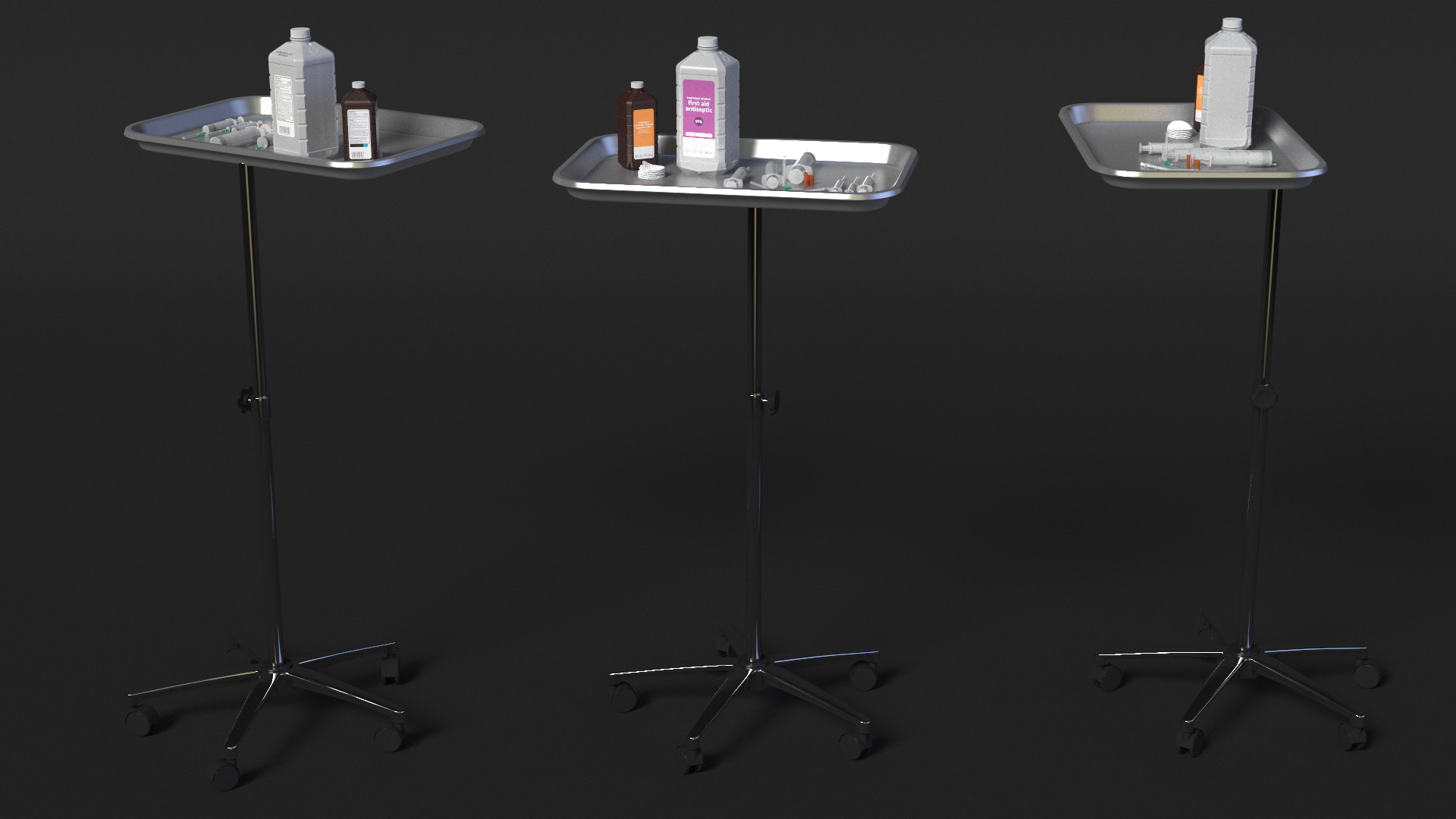 Tools Tray and Antiseptic Kit 3D model