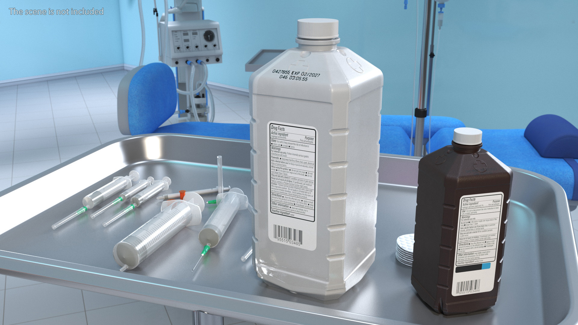 Tools Tray and Antiseptic Kit 3D model